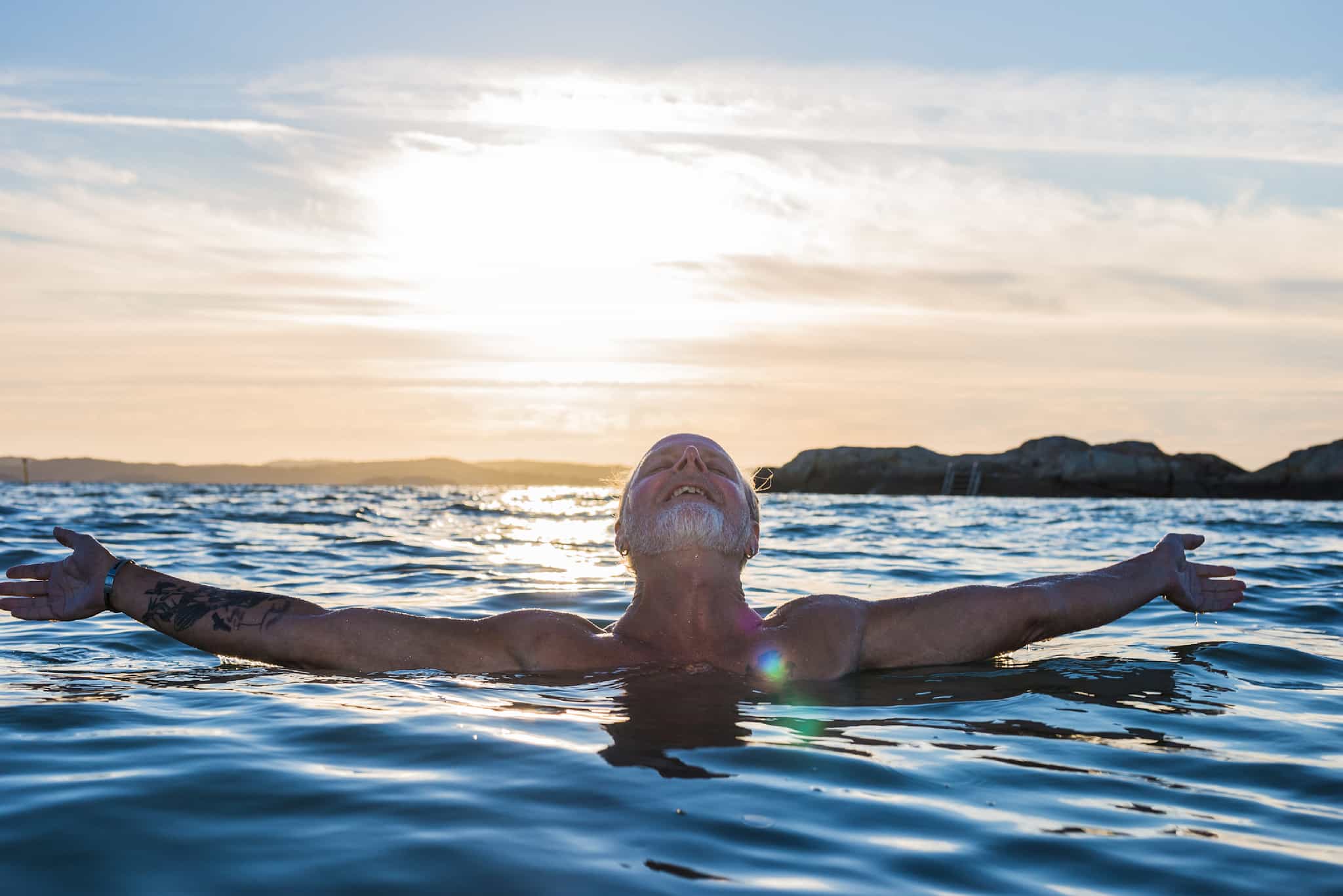 Wild swimming in Sweden.