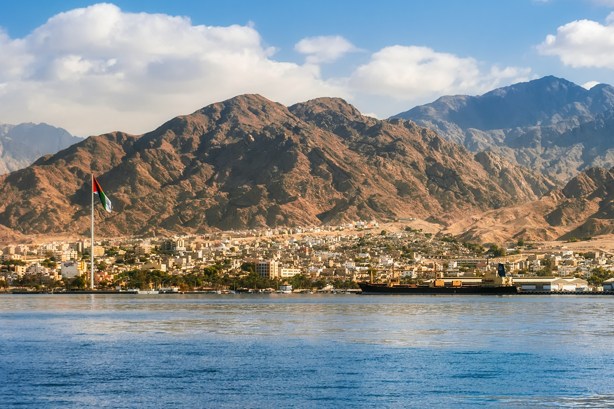Aqaba at the Red Sea, Jordan

Canva - https://www.canva.com/photos/MADGCJcCcb8-view-on-the-aqaba-waterfront-and-aqaba-sea-port-jordan-from-the-red-sea/