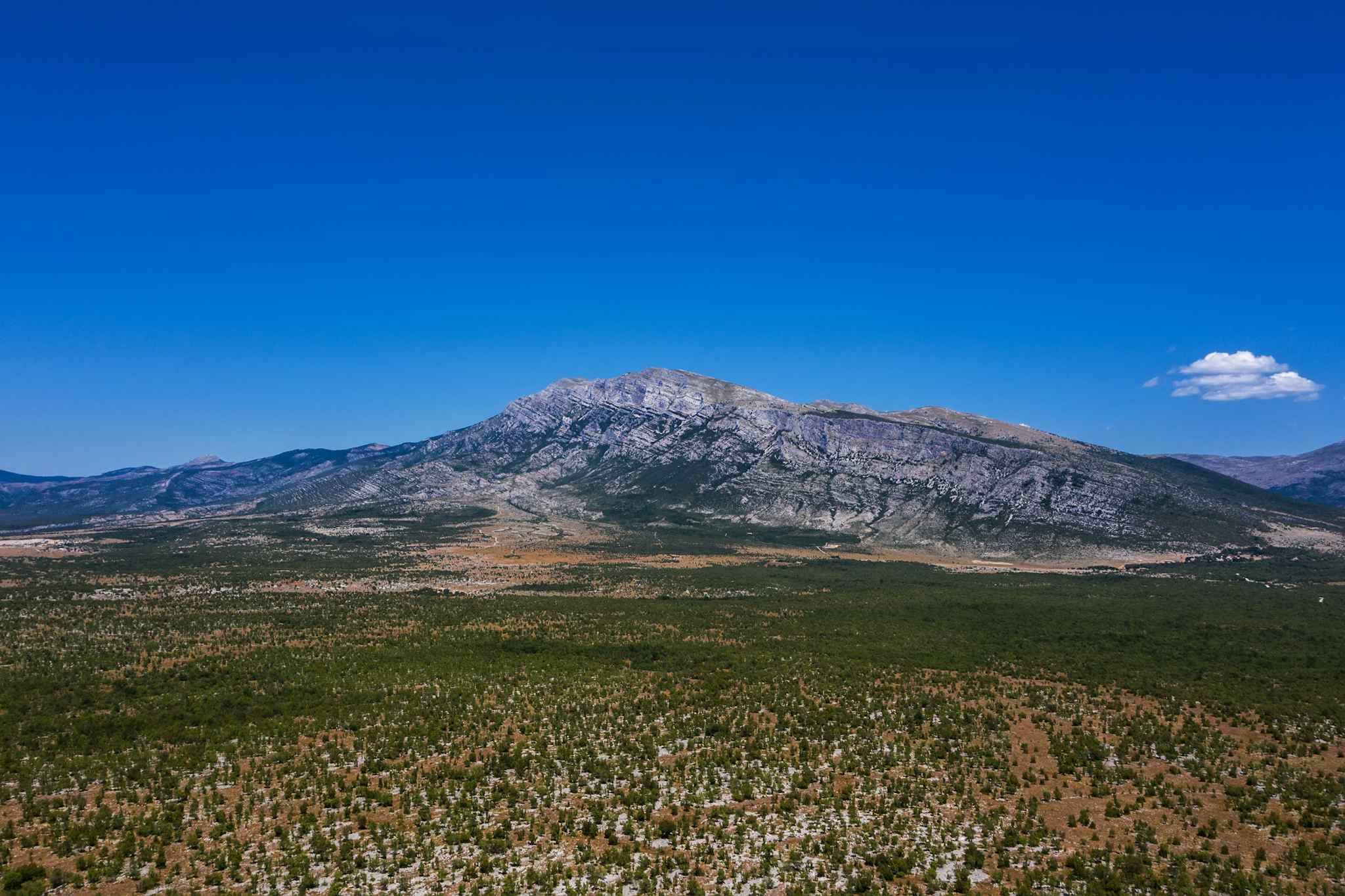 Sinjal or Dinara (1831 m) mountain - the highest point of Croatia in the Dinaric Alps on the border between the Republic of Croatia and Bosnia and Herzegovina