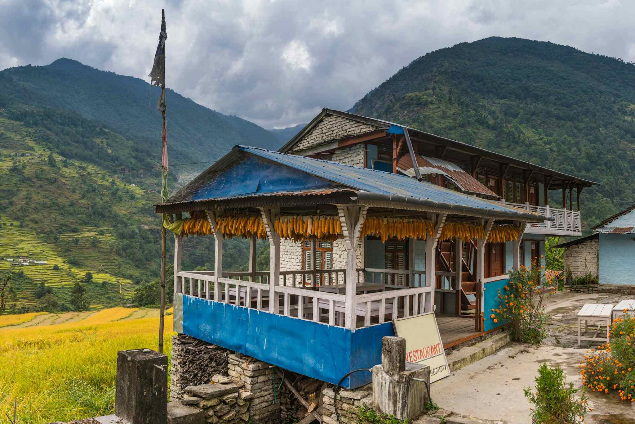 Himalayas traditional teahouse, Nepal. Photo:  GettyImages-168856419
