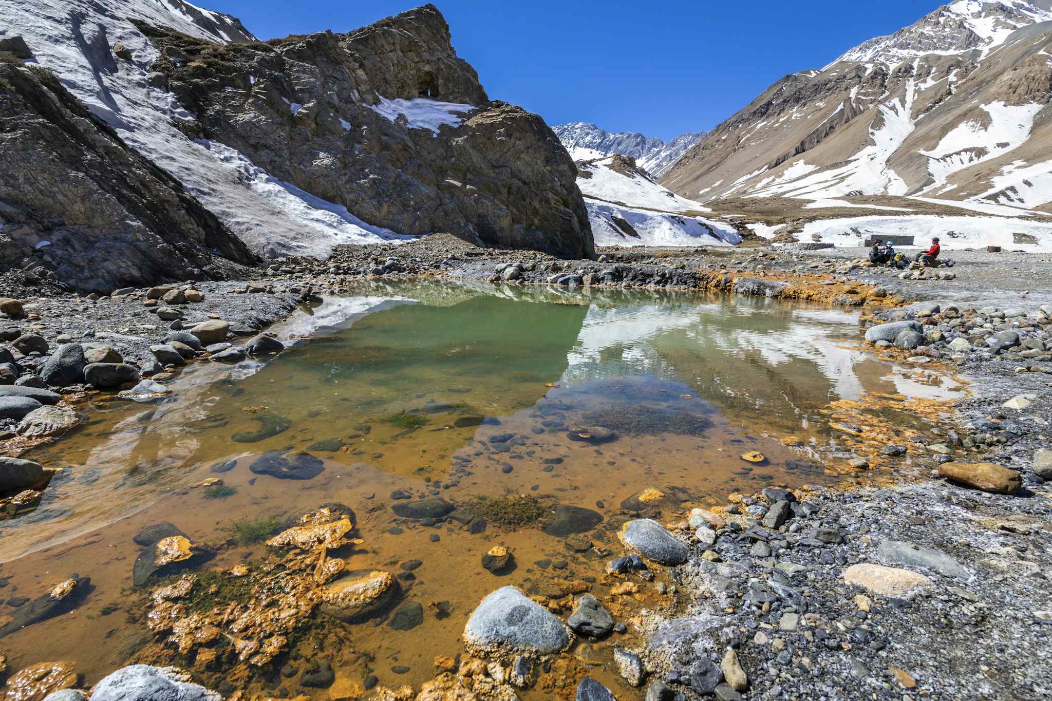 Termas del Plomo hot springs, Andes Trek, Chile, Getty
