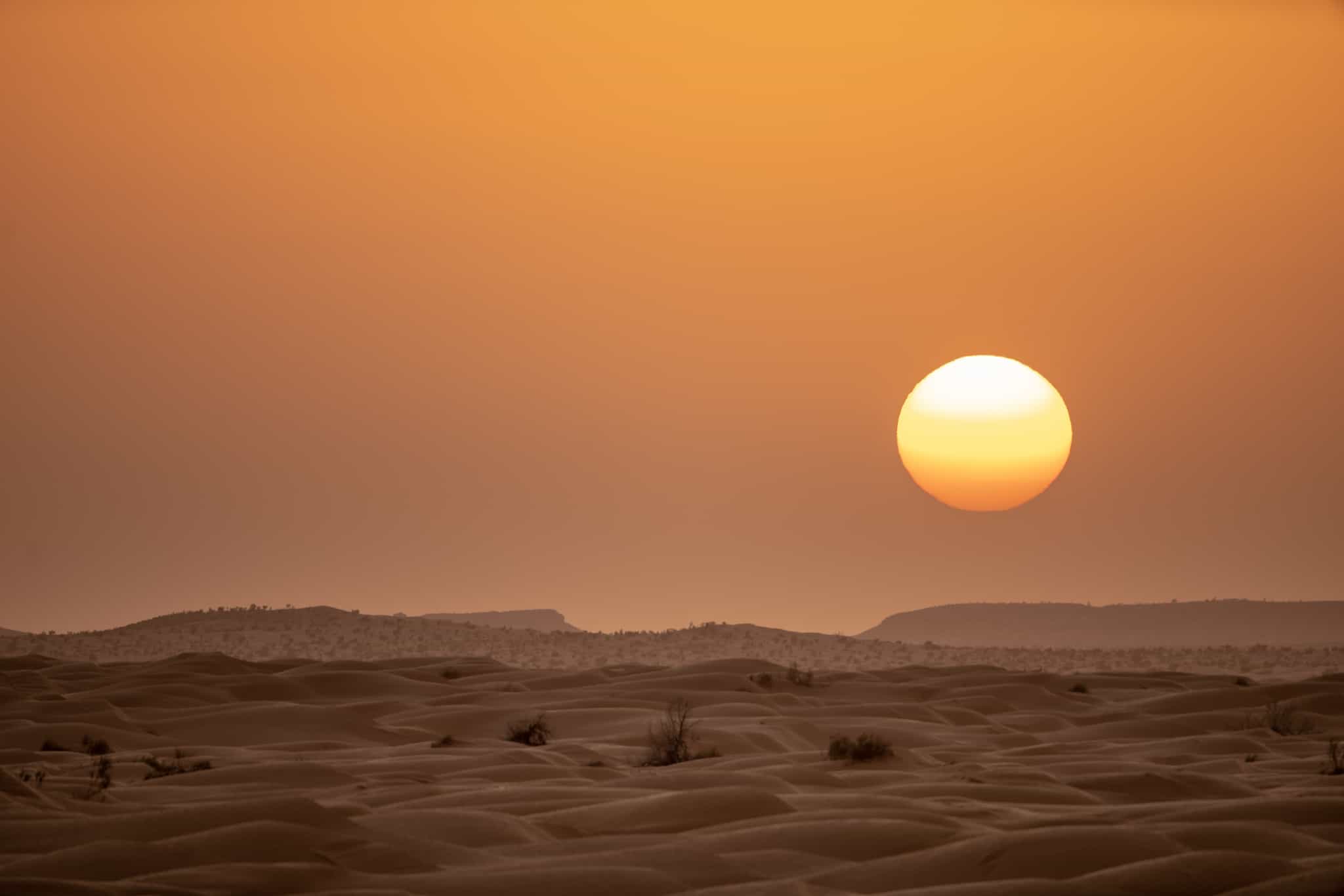 Sunset in the Sahara, Tunisia