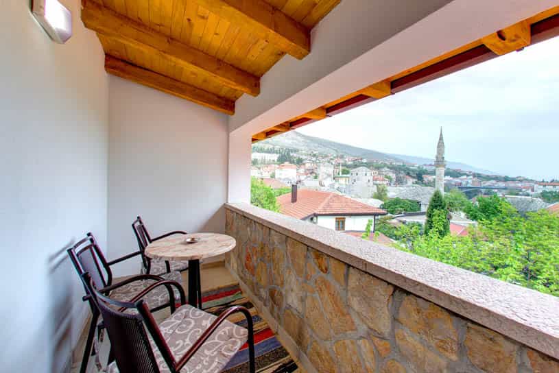 Terrace overlooking the old town in Mostar