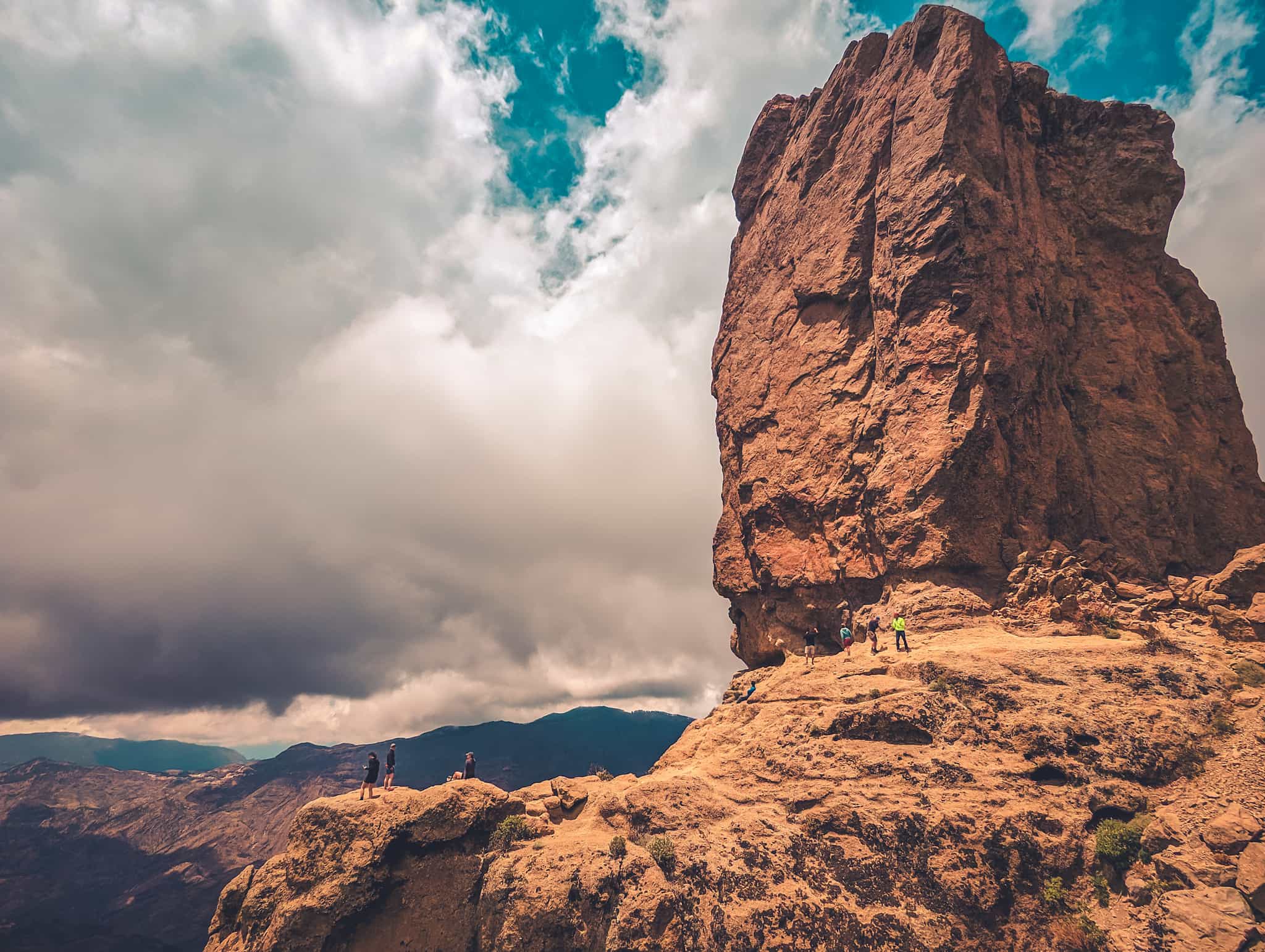 Hikers at Roque Nublo, Gran Canaria