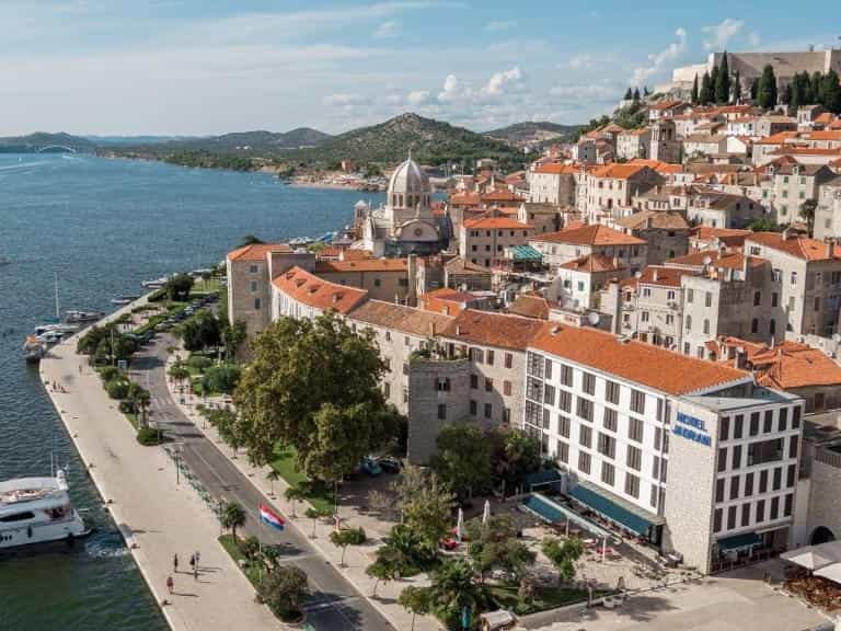 Waterfront location of Hotel Jadran, Šibenik, Croatia