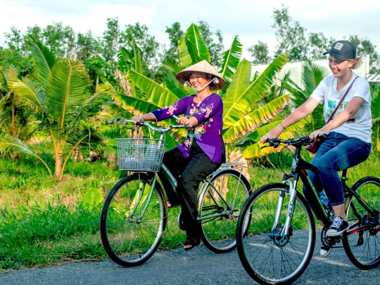 Cycling in the Mekong Delta, Vietnam. Photo: Host/Easia Active