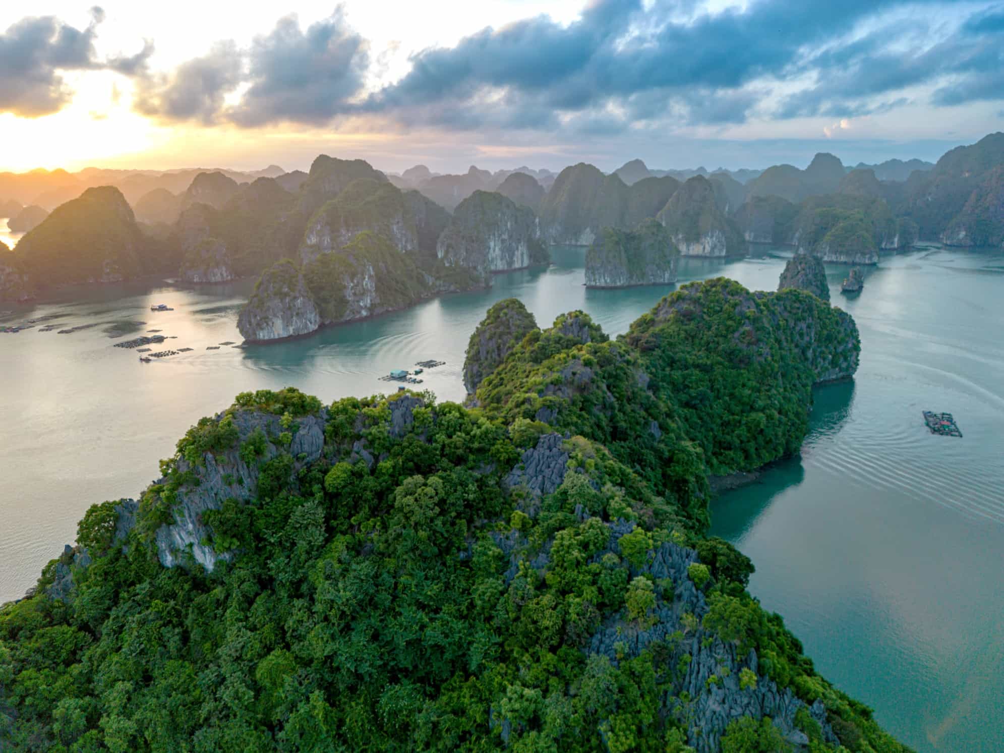 Aerial view of Halong Bay in Vietnam
