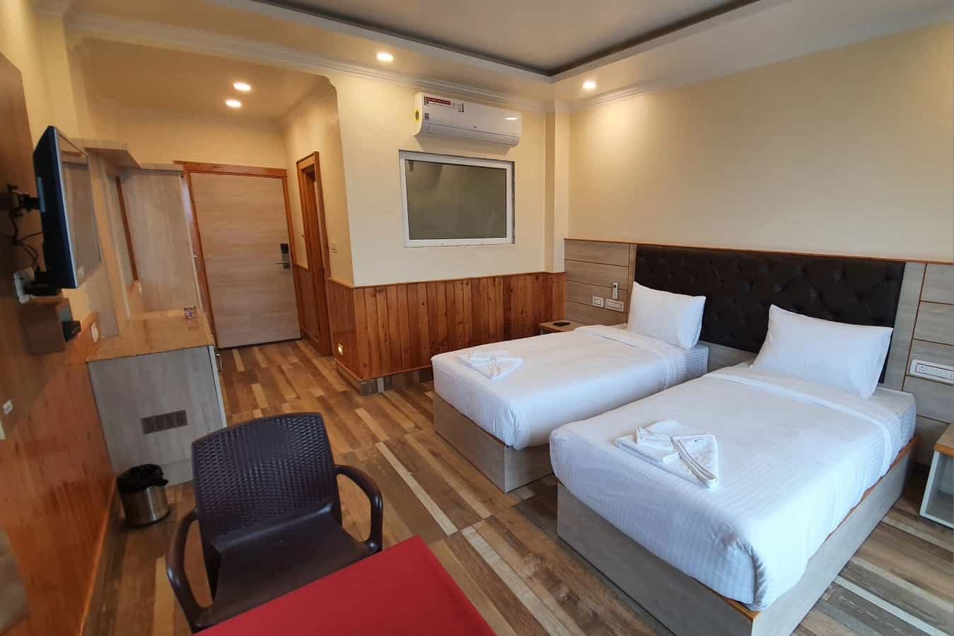 Twin room at the Nomadic Inn, Dharamshala