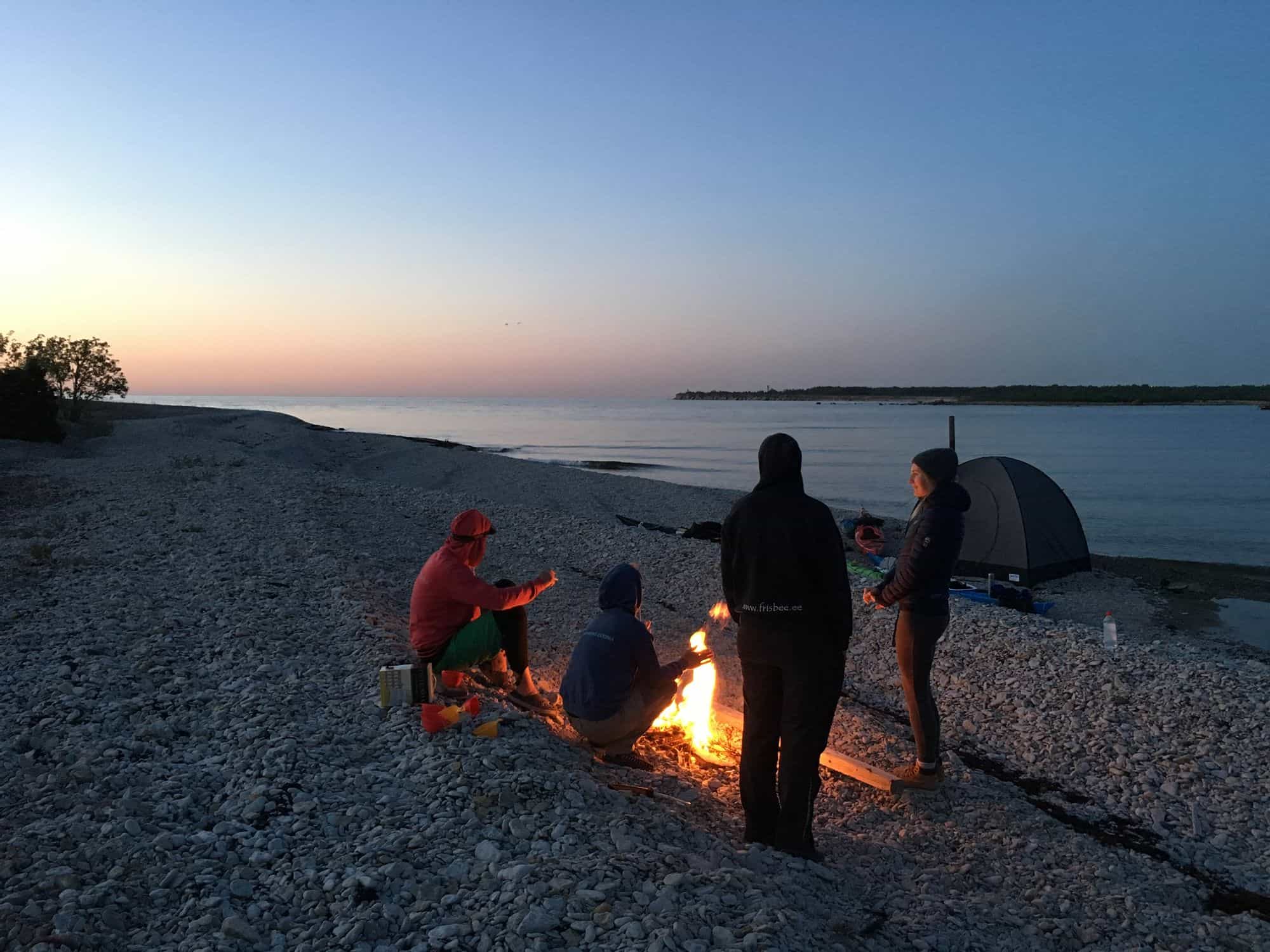 Tepee sauna and campfire