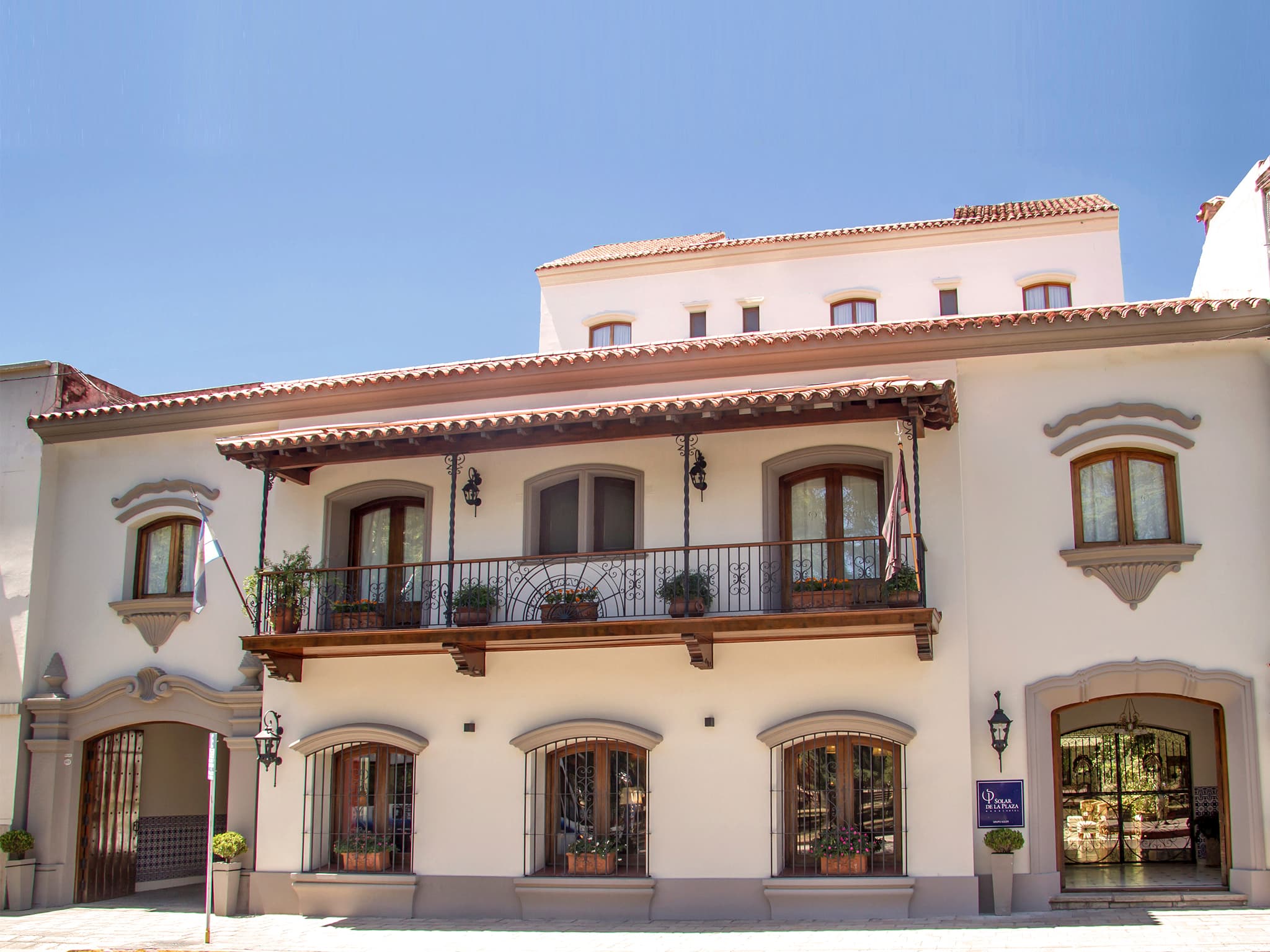 Outside view of Solar de Plaz Hotel, Salta, Argentina.