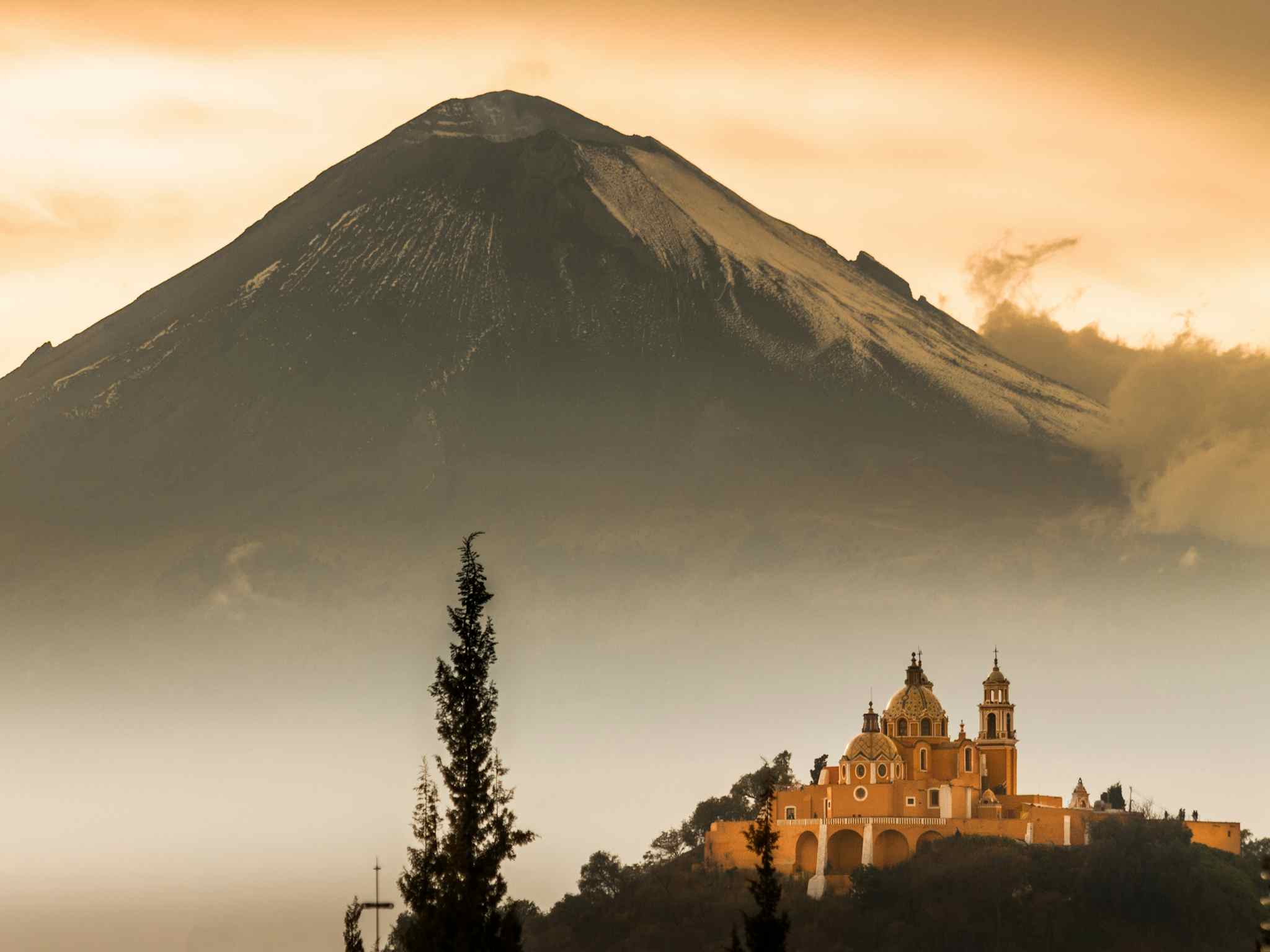 Cholula Popocatepetl Volcano Puebla Mexico Getty