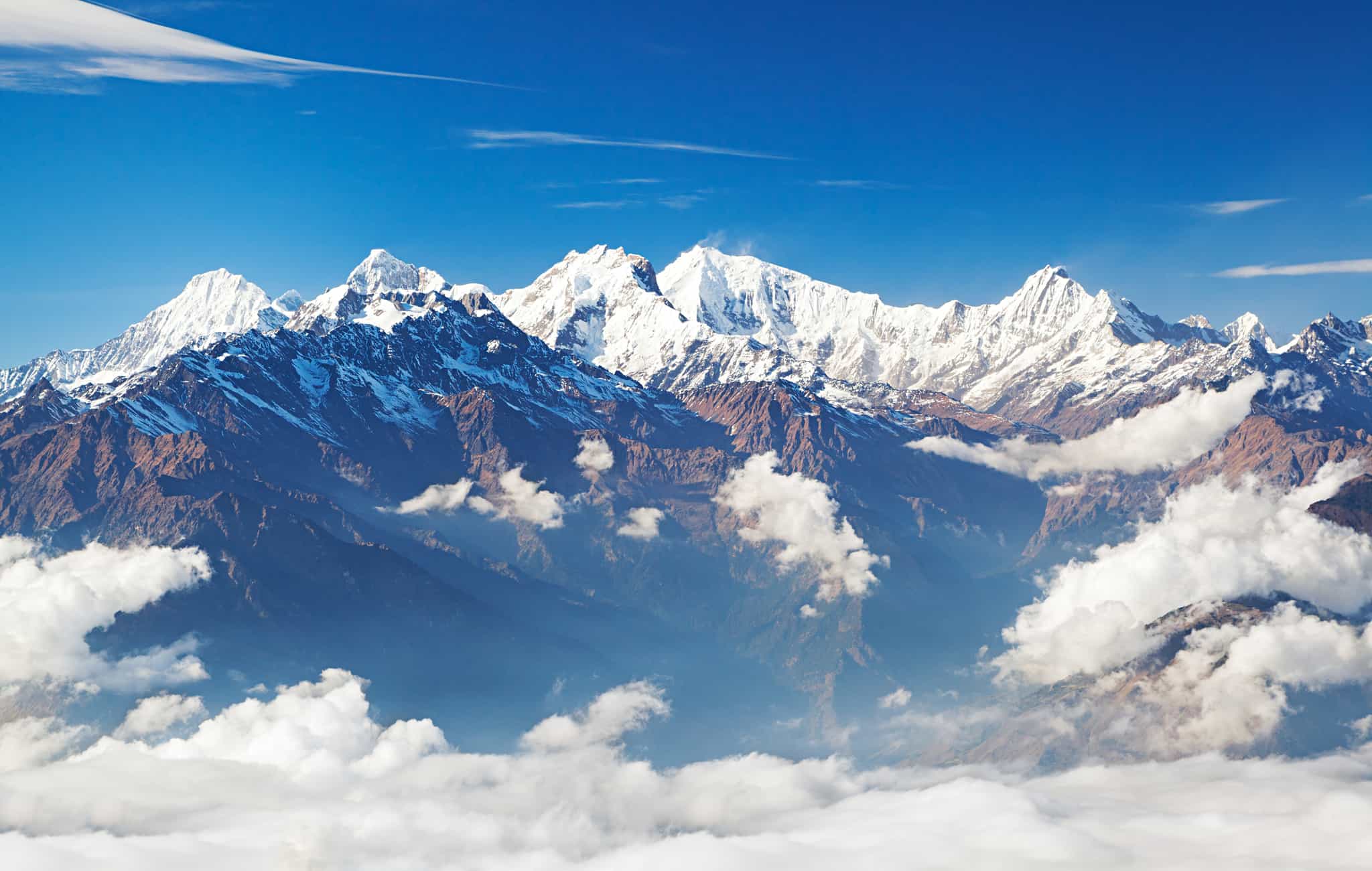 Ganesh Himal and Manaslu Himal mountain ranges, Langtang, Nepal. Photo: GettyImages-1292773428