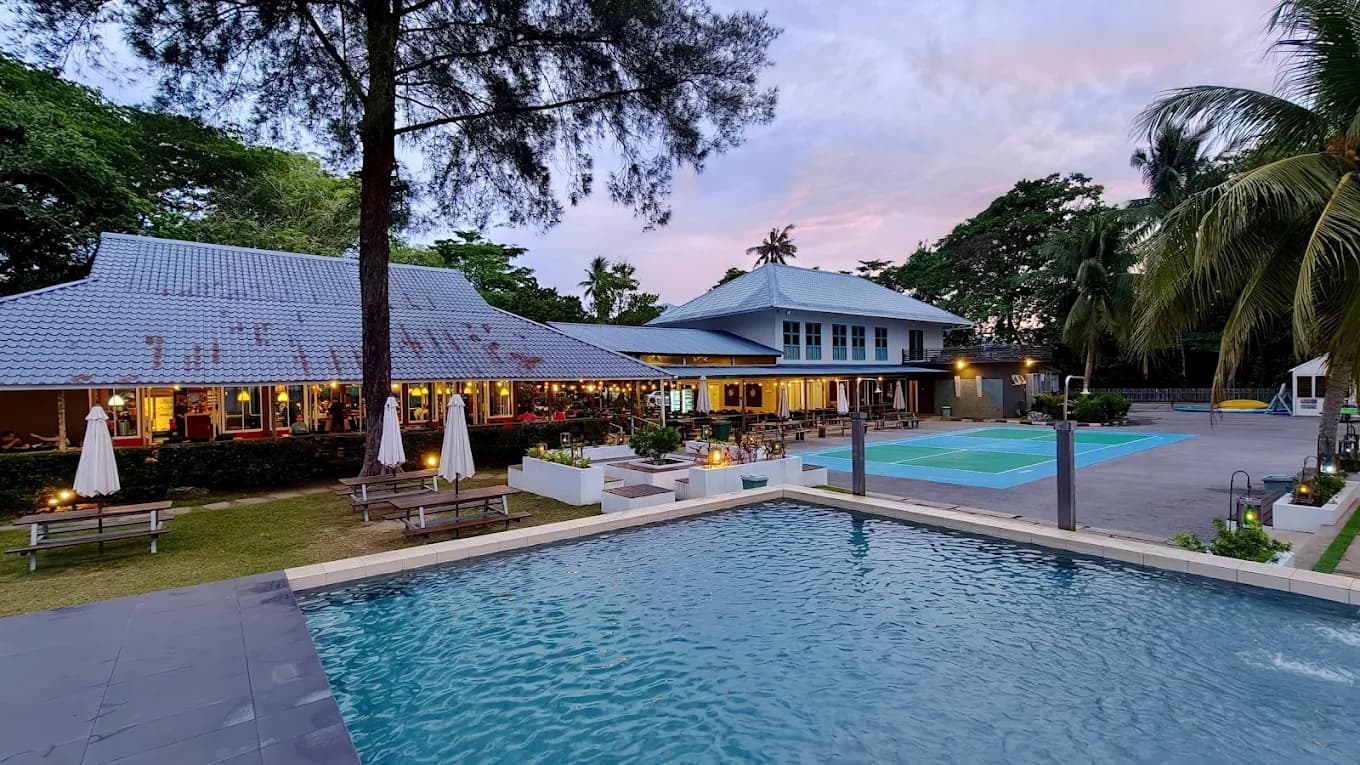 Swimming pools at Sematan Palm Beach Resort, Borneo