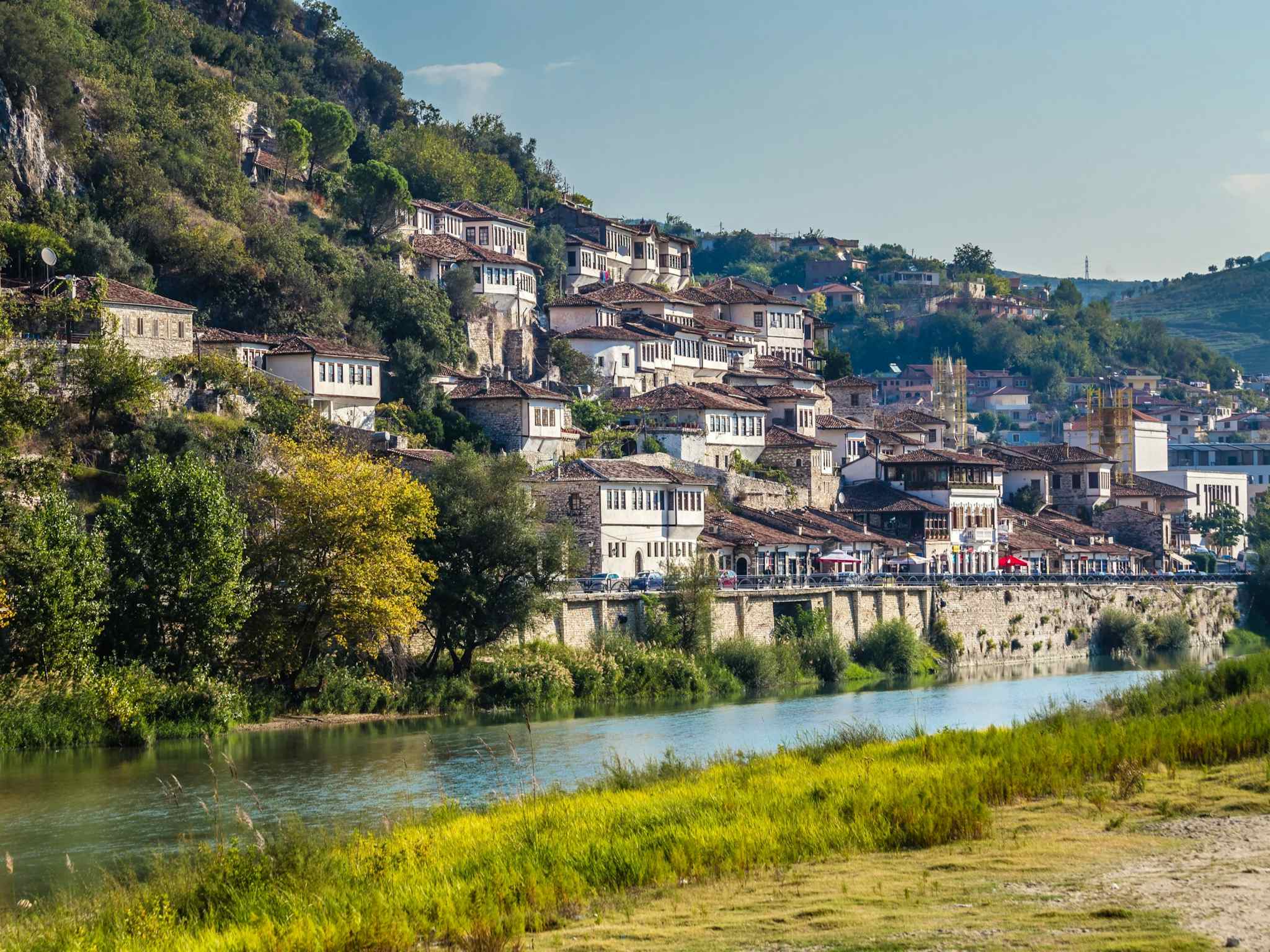 Berat and the Osum River, Albania. 