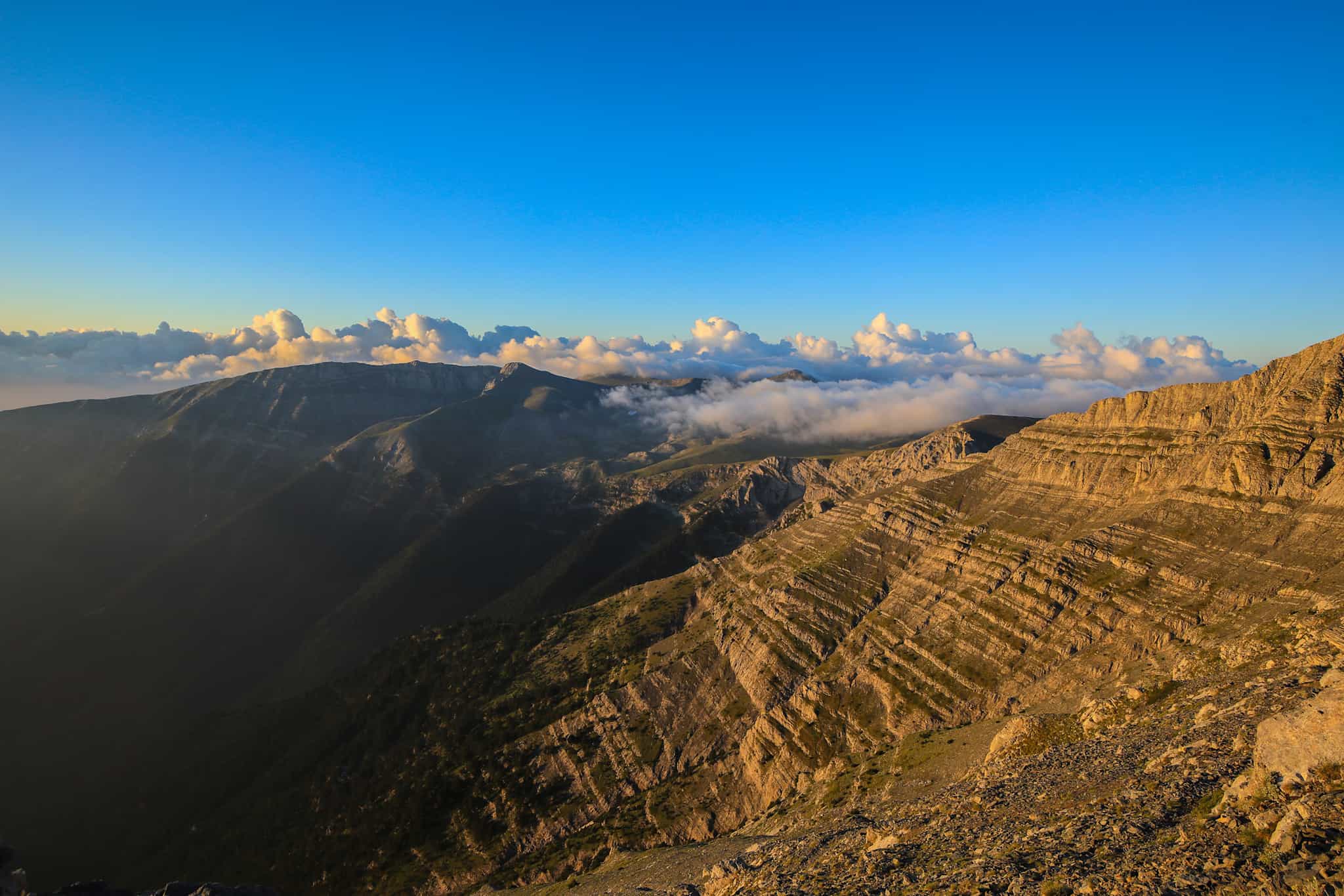 Views across the mountains from Olympus in Greece.