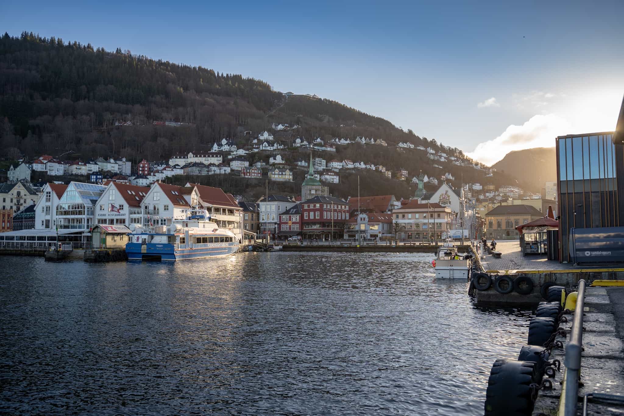 View of Bergen from the water, Norway.