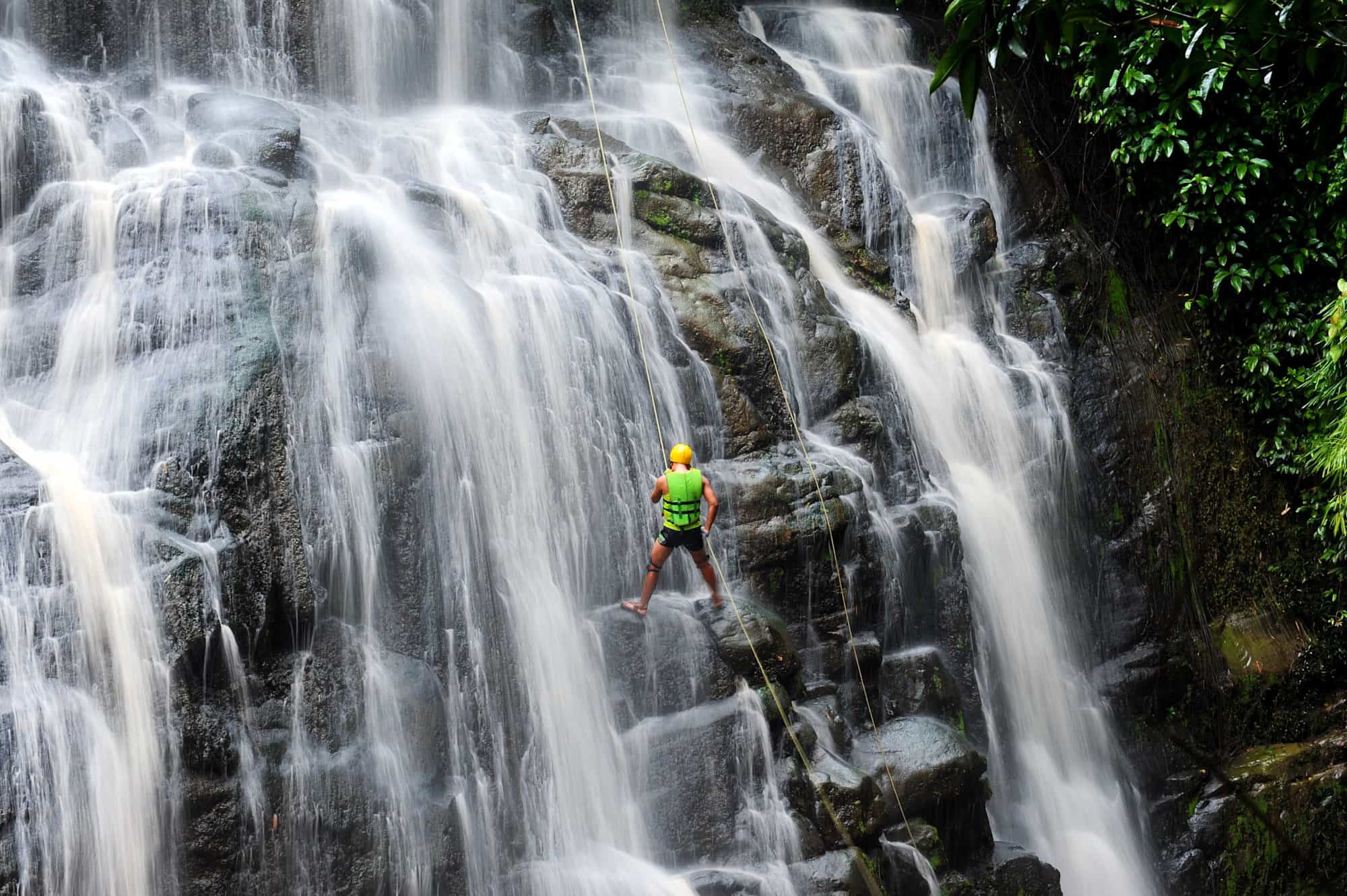 Canyoning in Munduk, Bali, Indonesia.