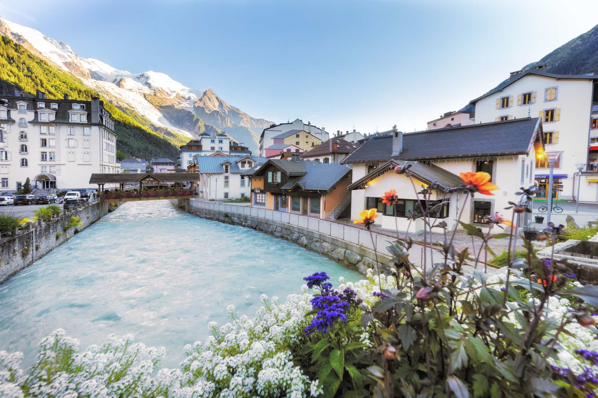 River Arve running through the centre of Chamonix