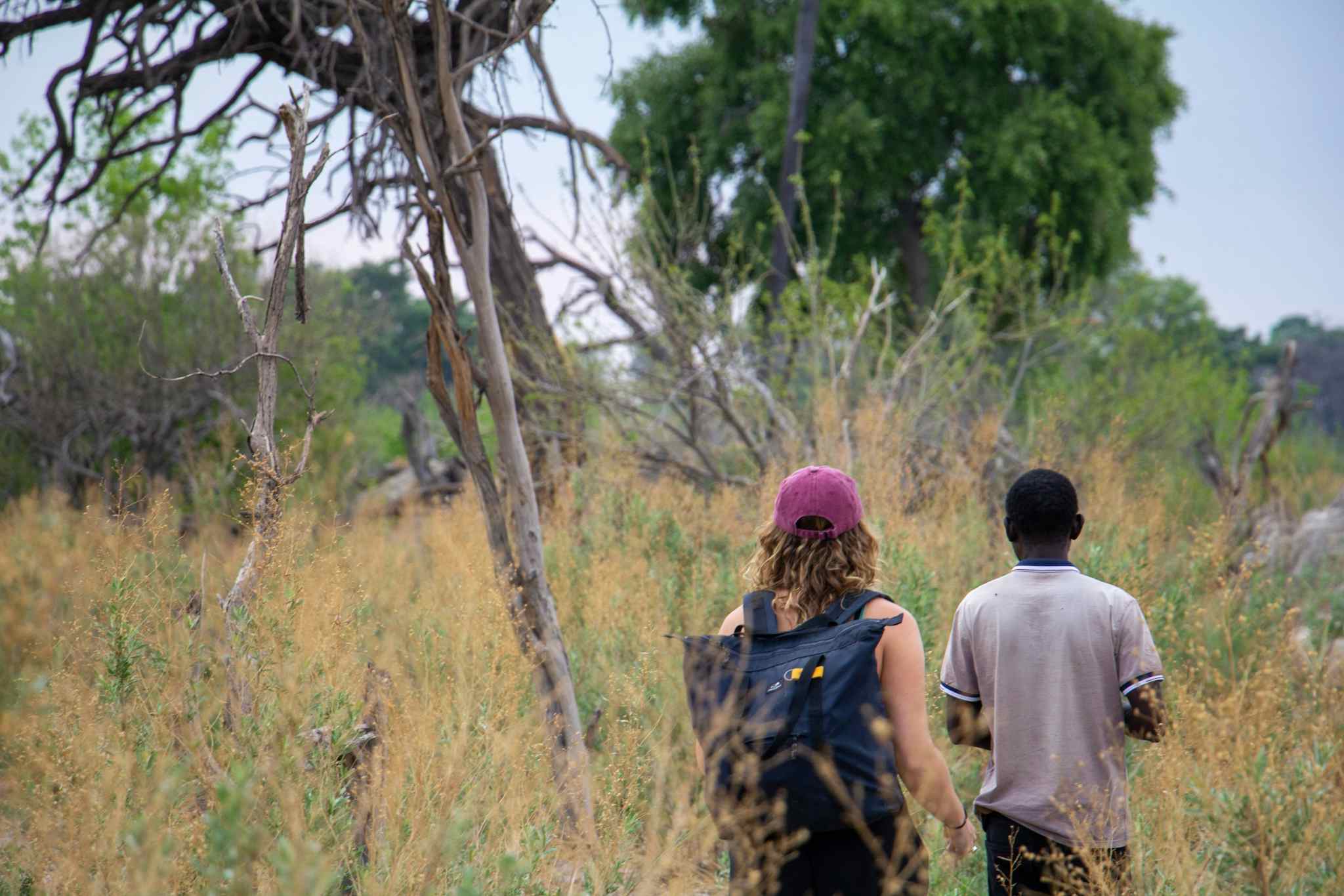 STAFF - Bushwalking in the Okavango Delta, Botswana. Photo: Staff/Chris Kearney
