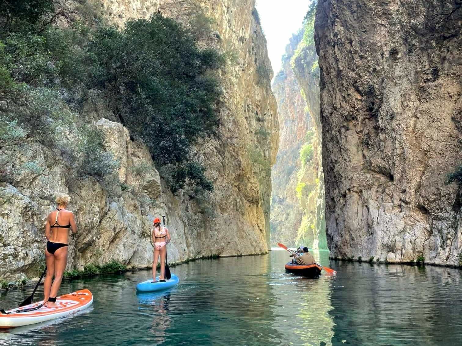 Two SUPs in the Kapuz Canyons, Antalya Region, Turkey.