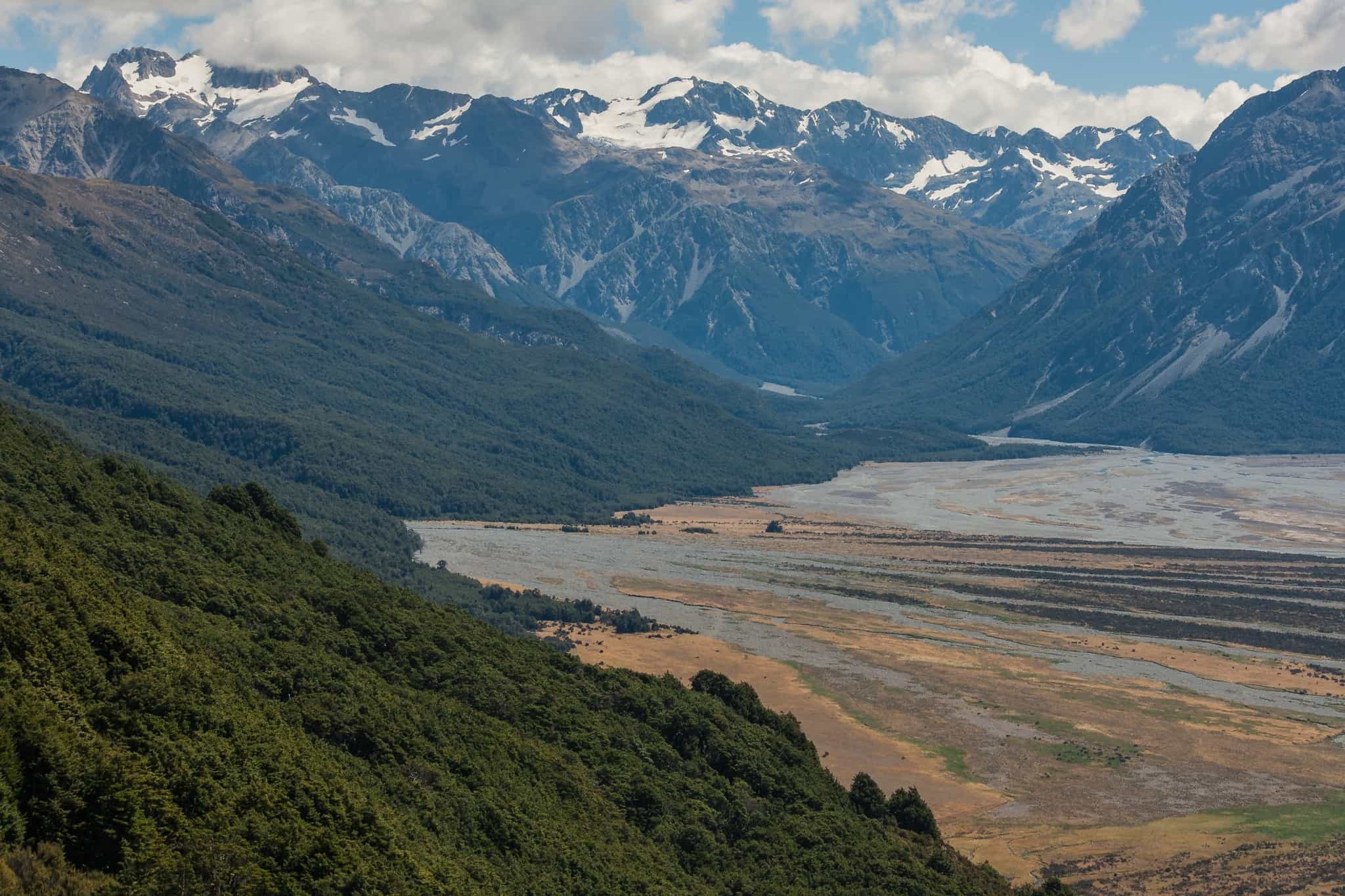 View over Arthur's Pass National Park, New Zealand.
