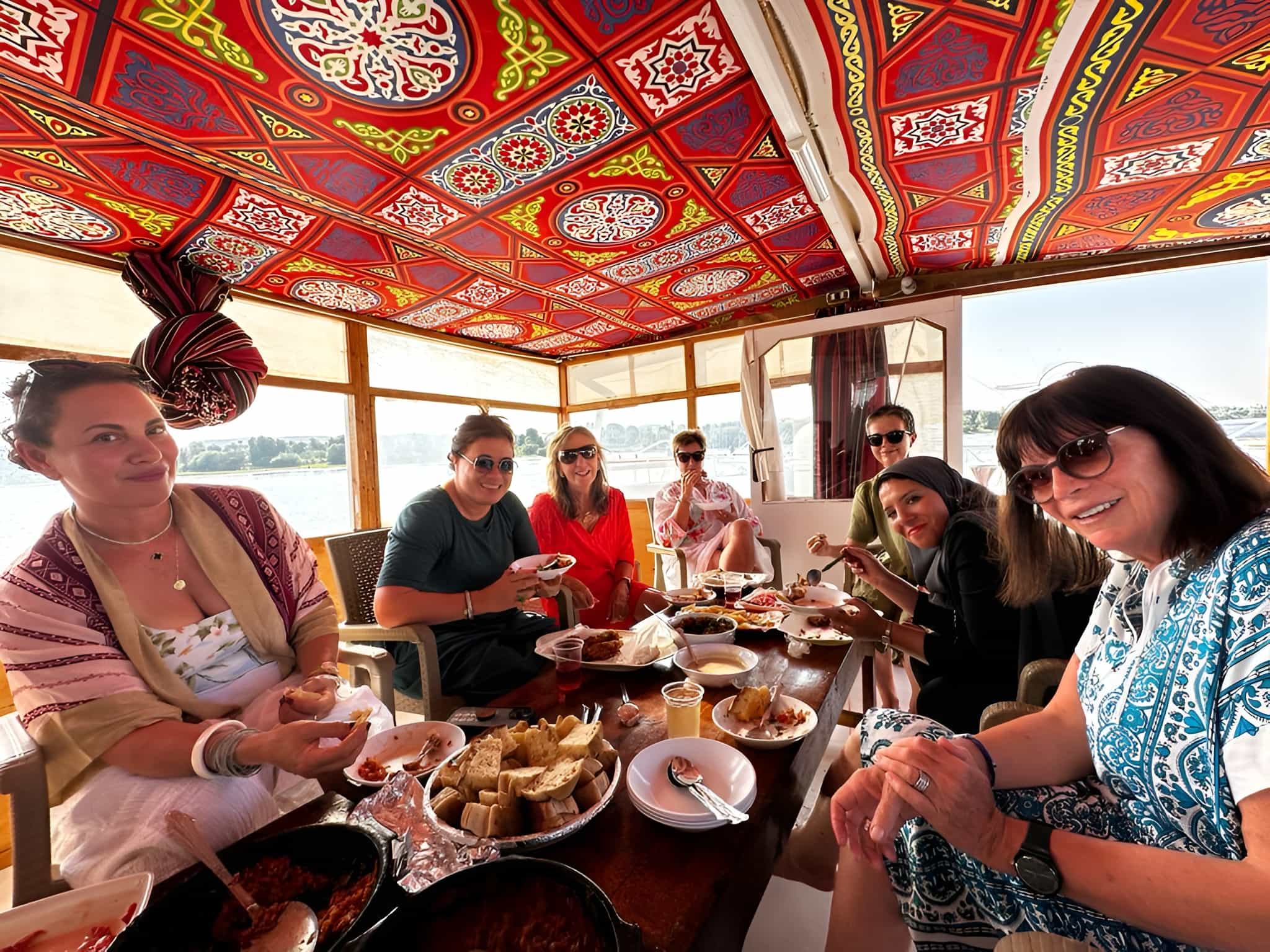 Meal on the felucca, Egypt. Photo: Travel trails, host