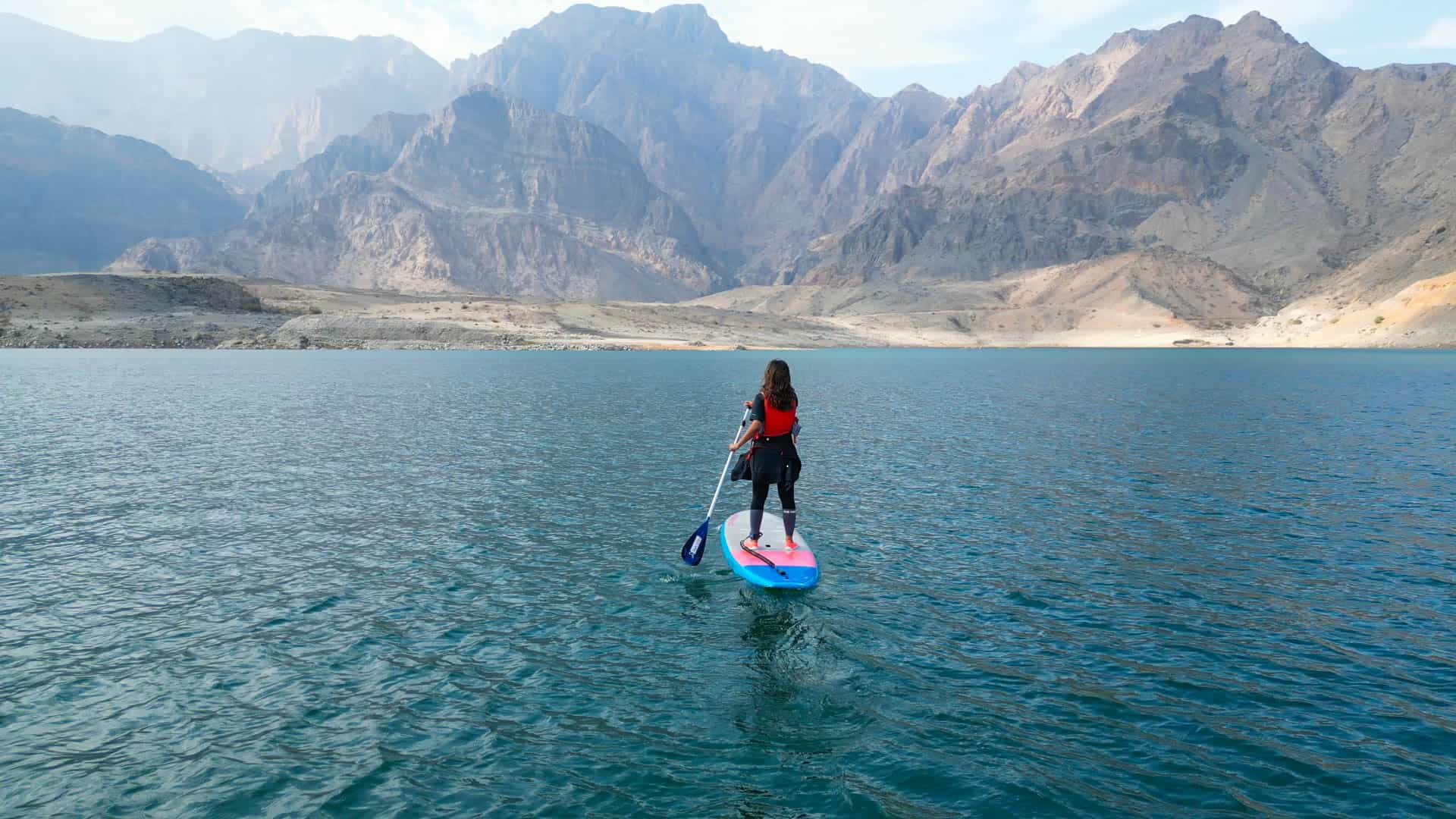 SUP in Wadi Dayqah Dam, Oman.