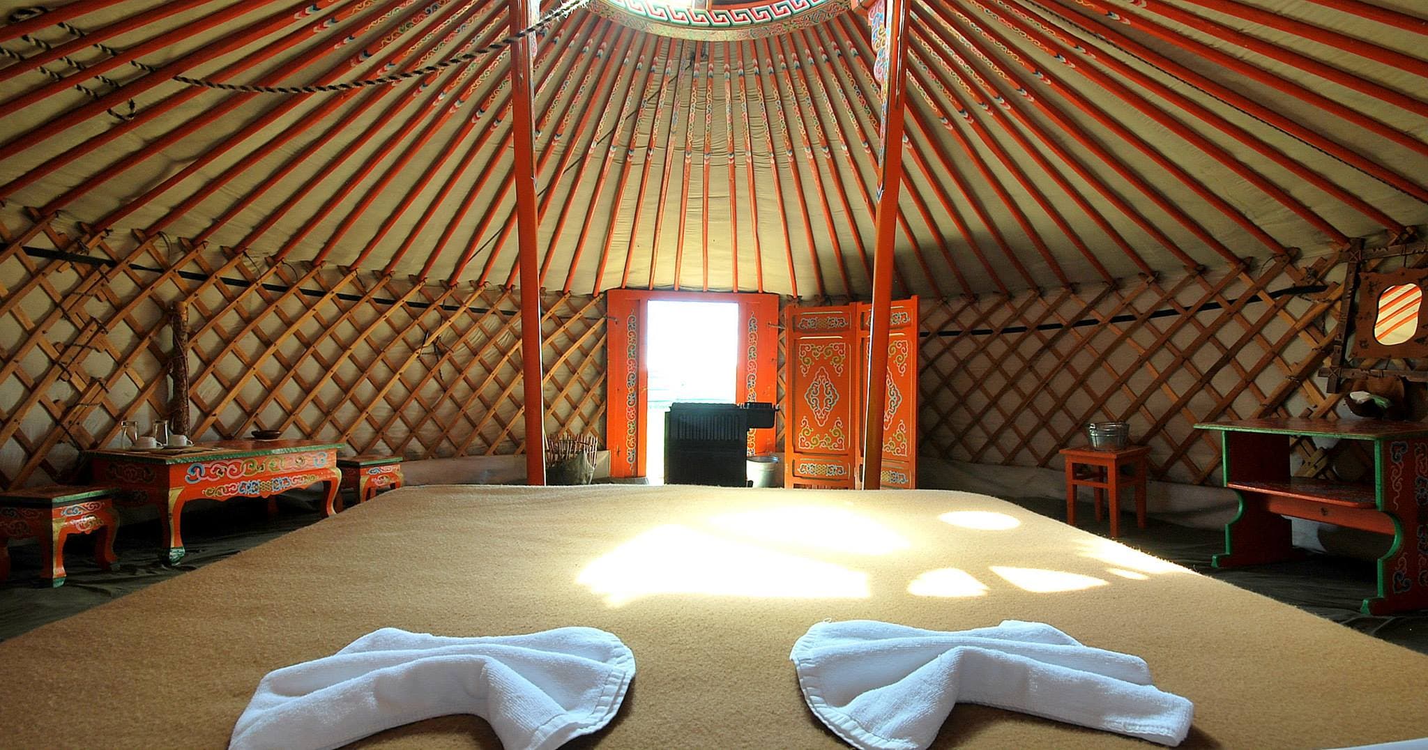 Yurt at Sweet Gobi Geolodge, Mongolia.
