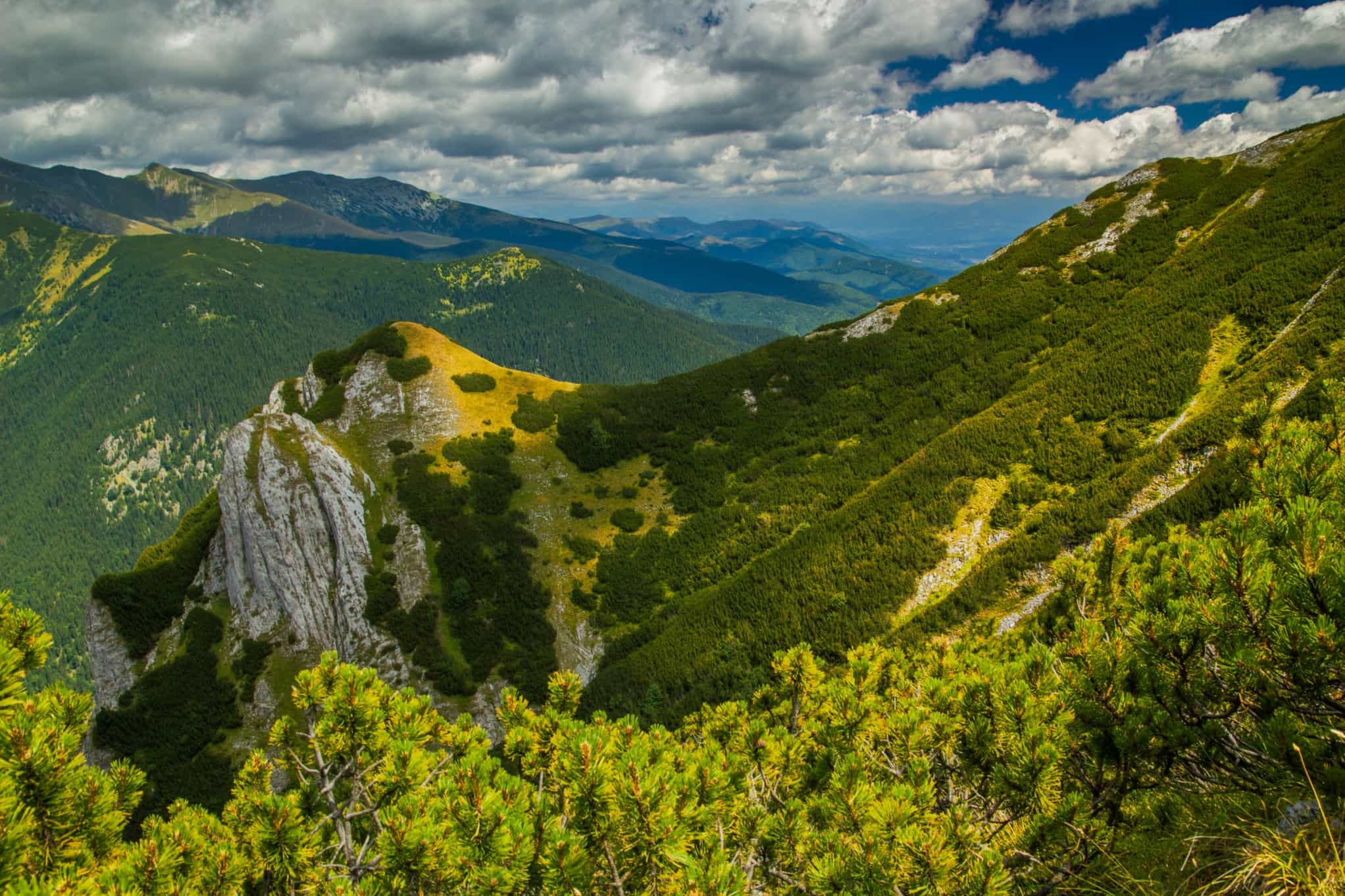 View of the Retezat Mountains near Piatra Iorgovanului,  Romania.