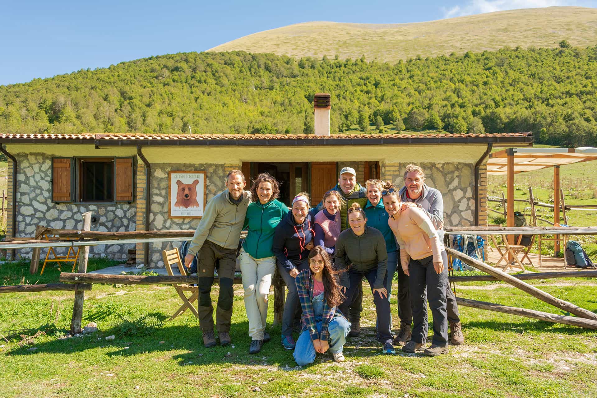 Group visiting Rifugio Terraegna