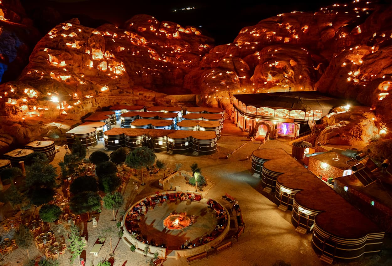 Little Petra Bedouin Camp by night.