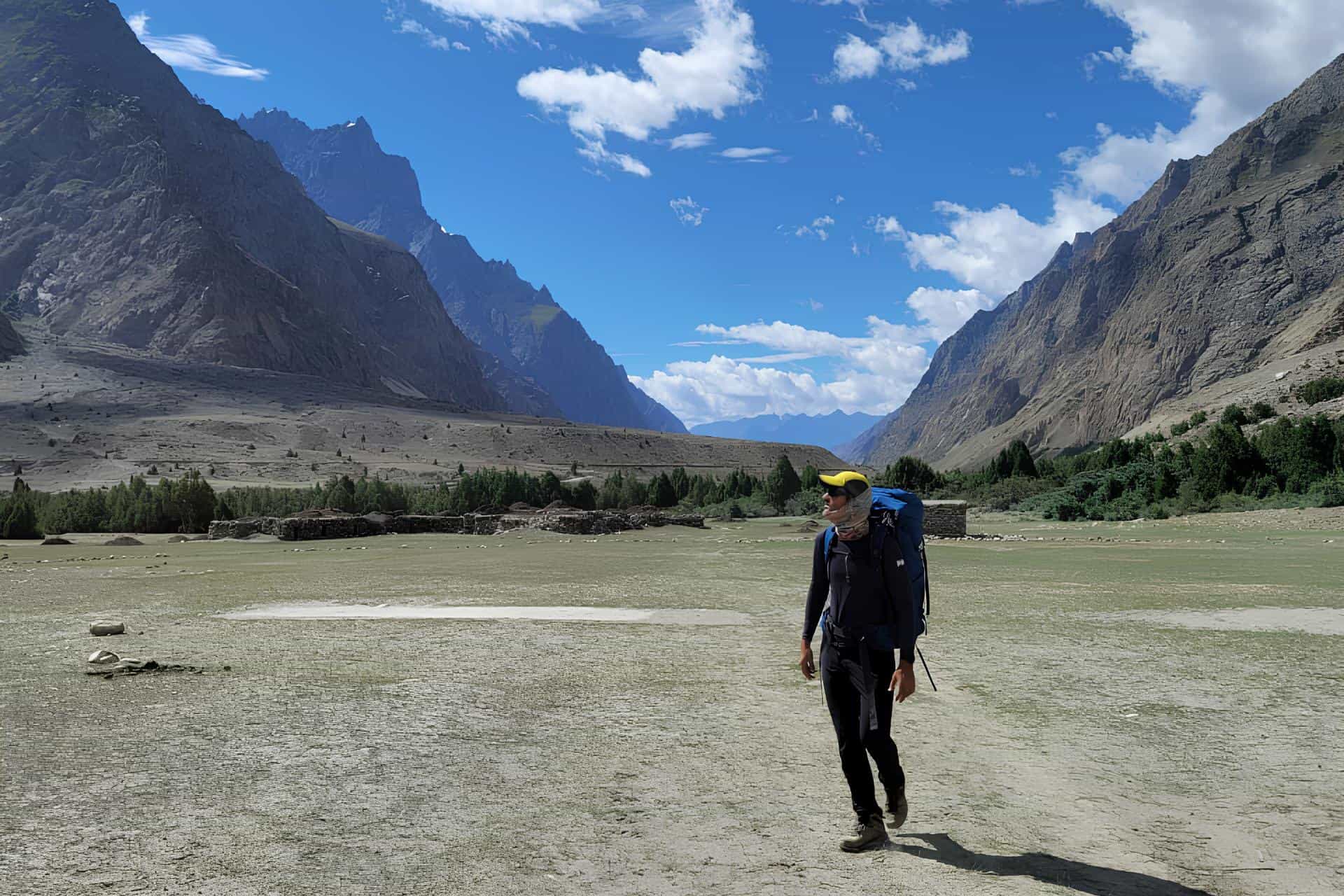 Hiker in the Dumsum Valley