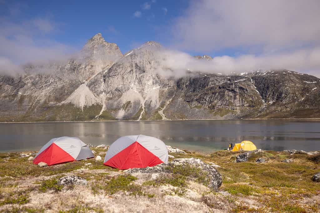 Tents at the Ravens Nest Camp, Greenland.