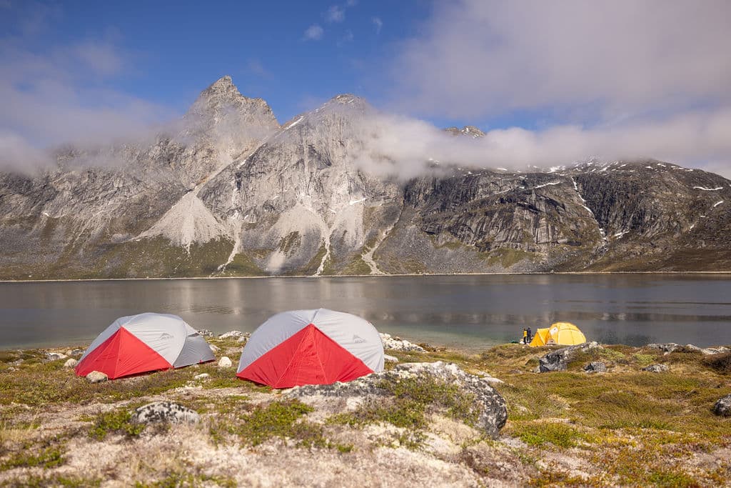 Tents at the Ravens Nest Camp, Greenland.