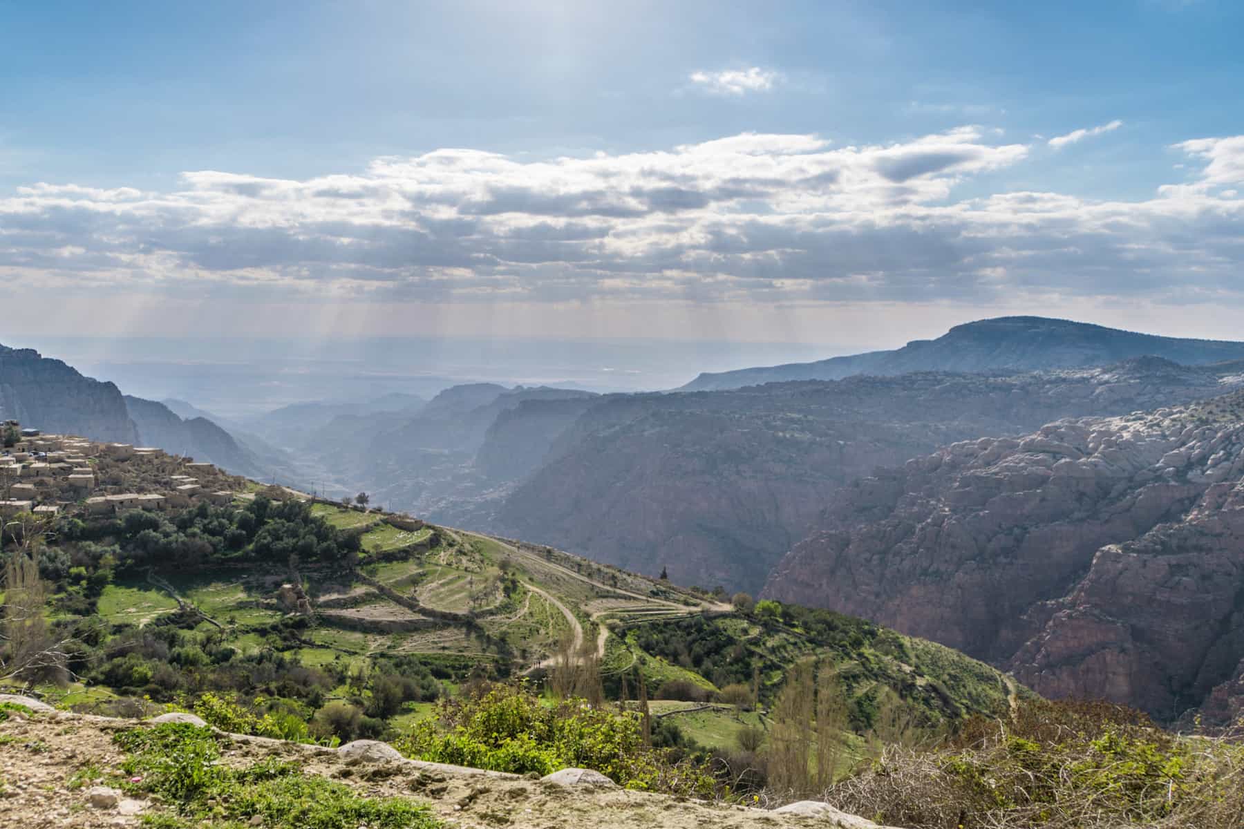 Overlook of Dana Valley and the old Dana village in Jordan