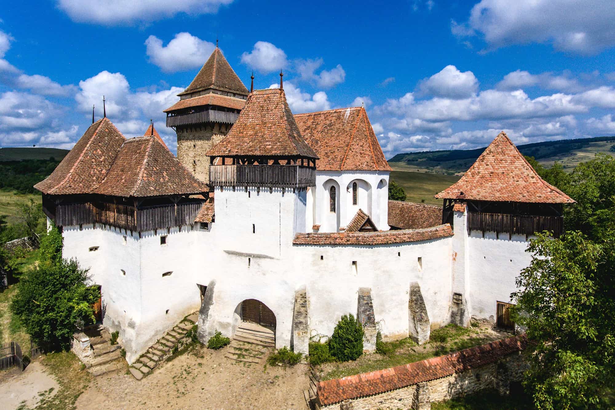 Viscri saxon church in the traditional village of Viscri, Romania. UNESCO site.