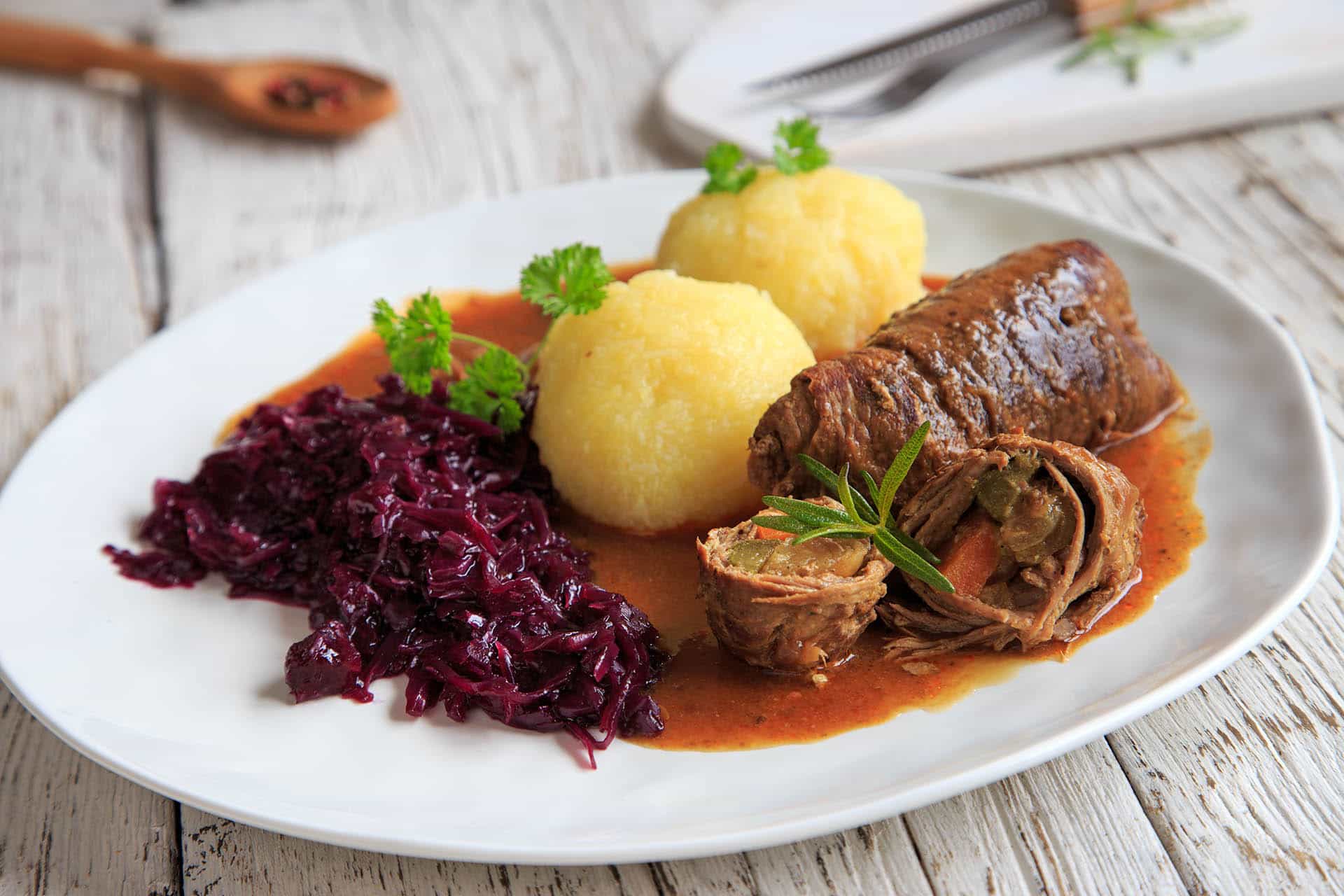 Slovenian food at mountain hut