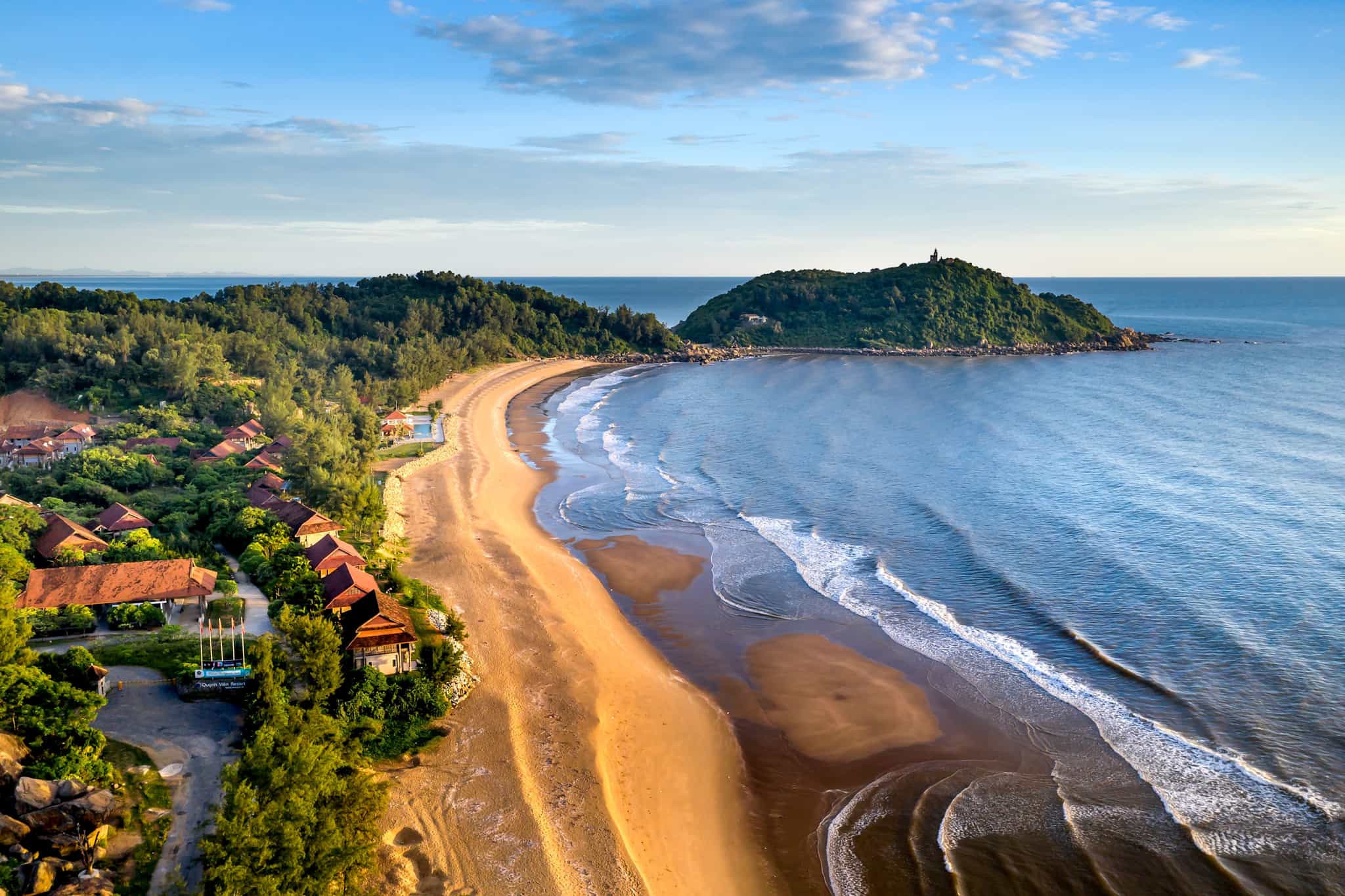 Aerial view of the coastline in Vietnam
