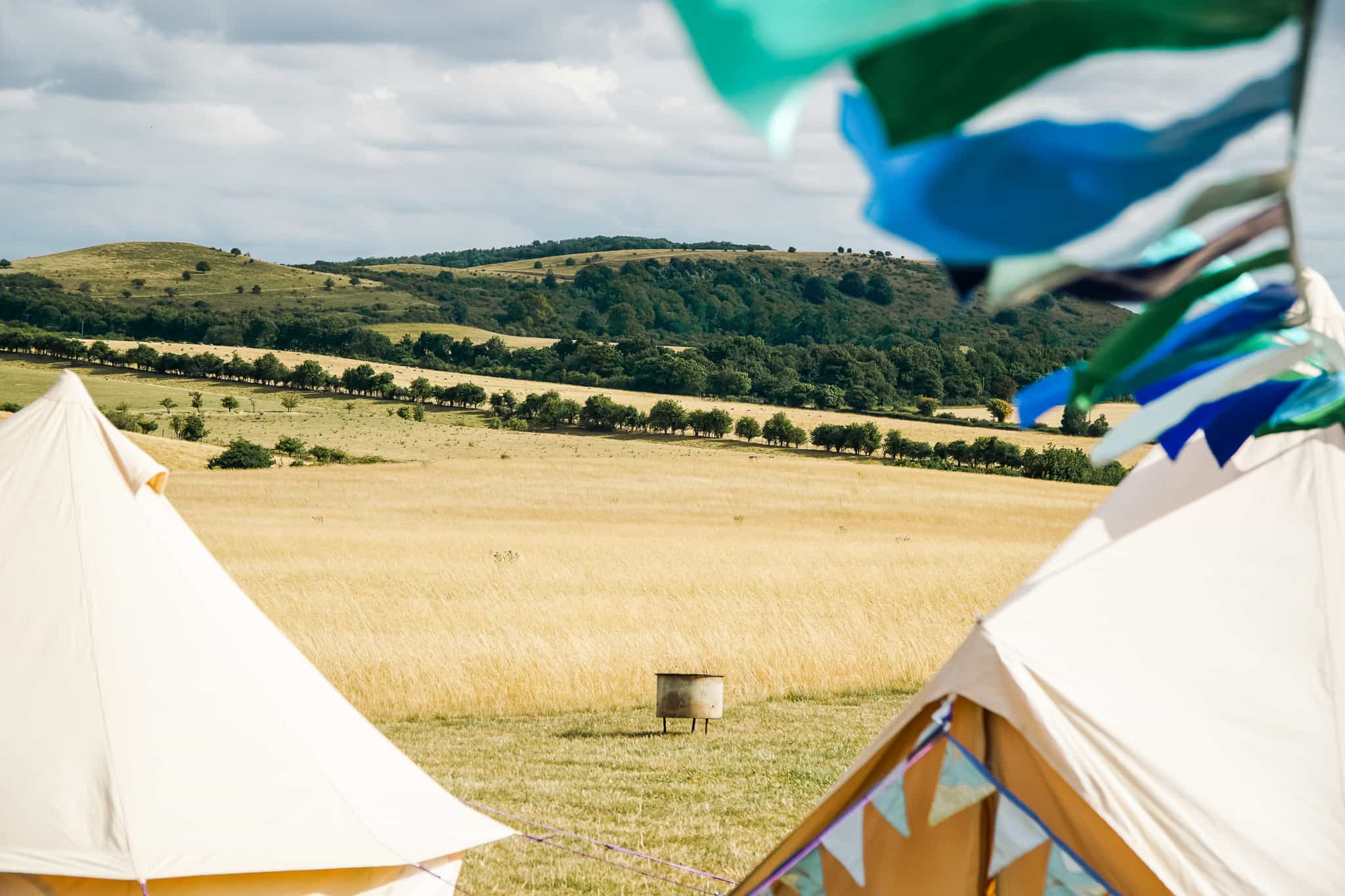 Campsite, Chilterns, England, UK.