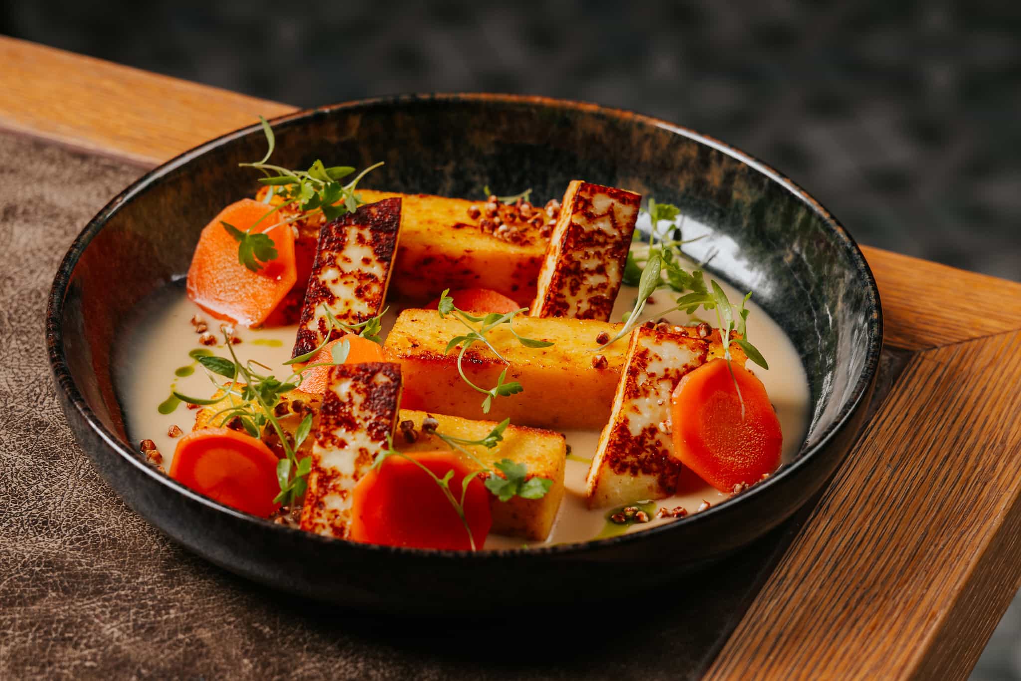 A fine-dining dish of vegetables in Slovakia's Tatras Mountains.