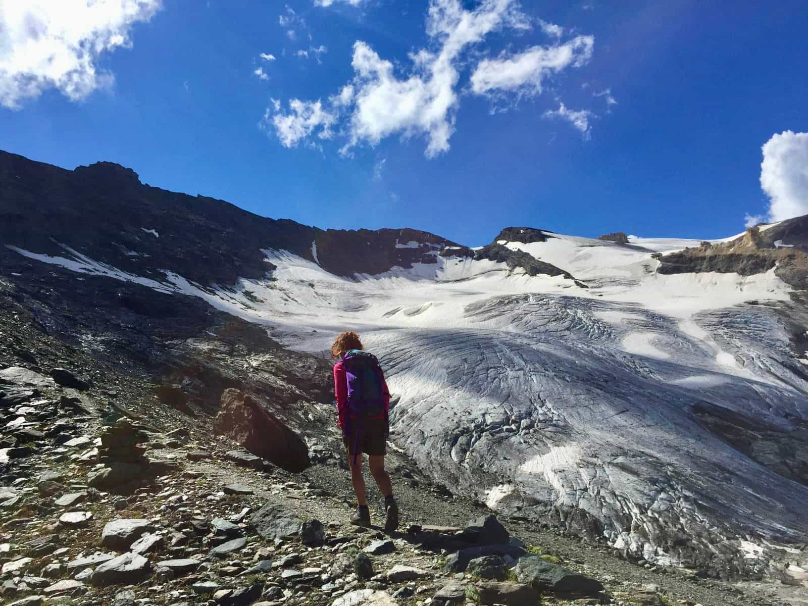 Hiker in the Gran Paradiso National Park.