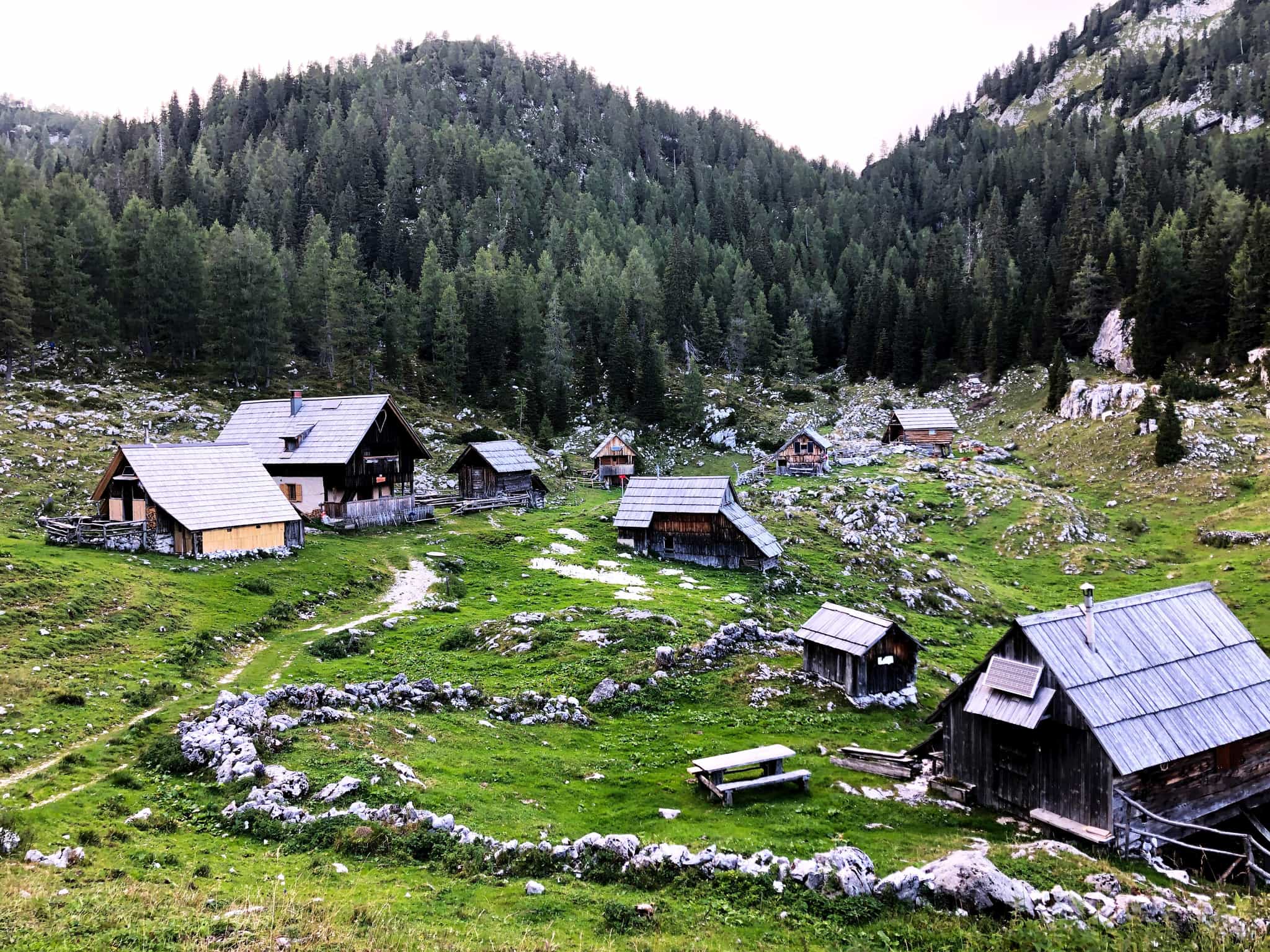 Traditional huts in the Julian Alps