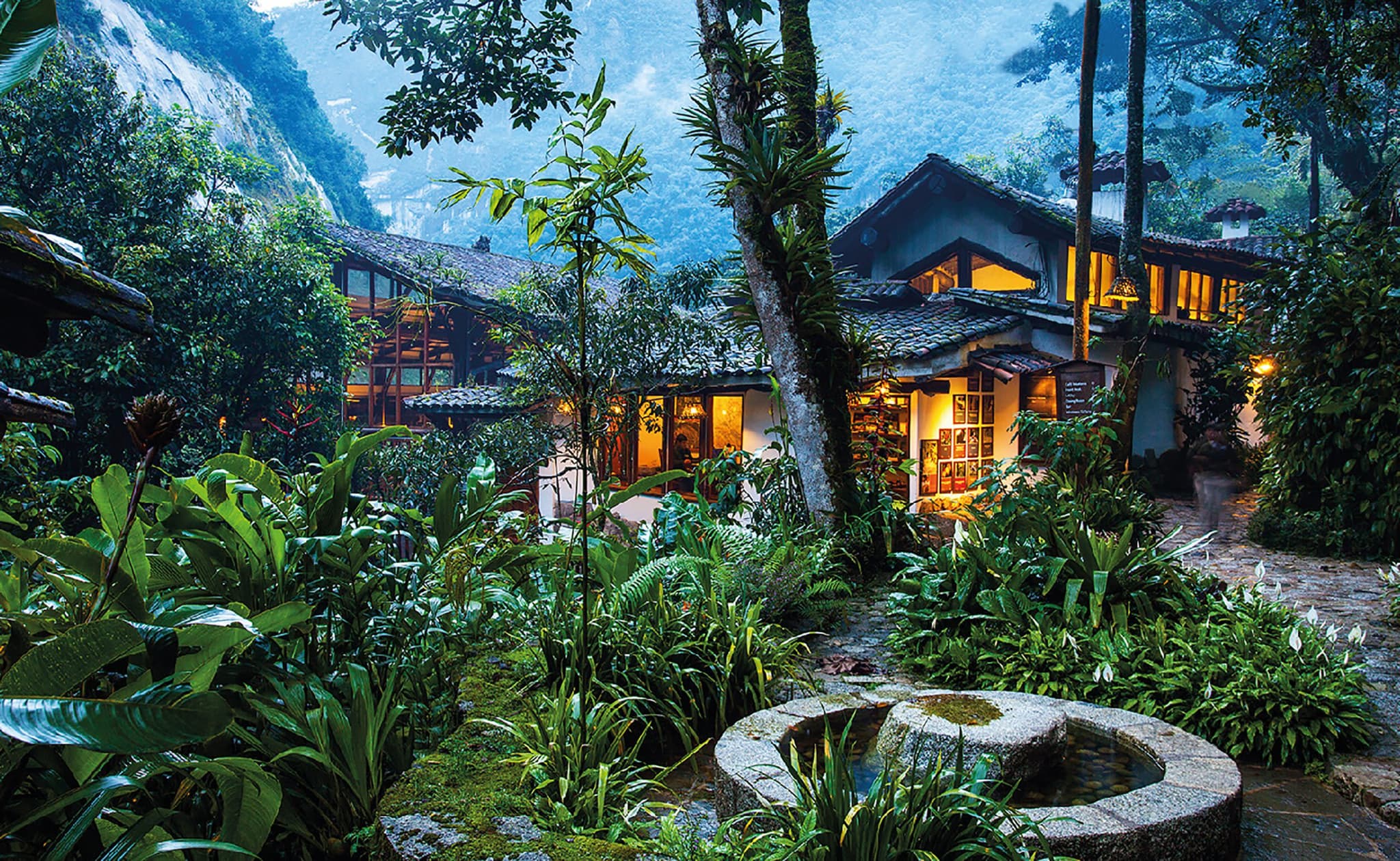 Exterior of Inkaterra Machu Picchu, Peru.