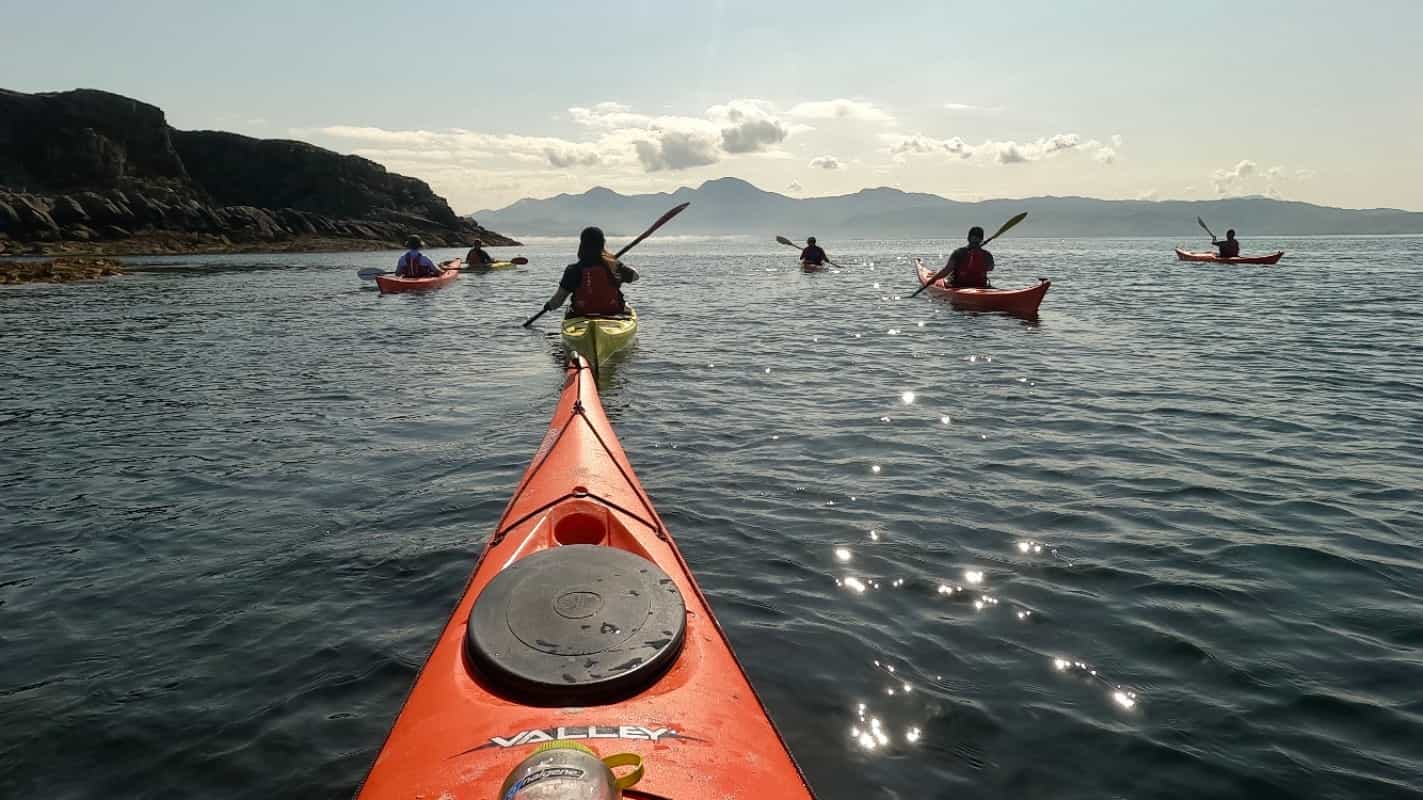 Kayakers off the West Coast of Scotland.