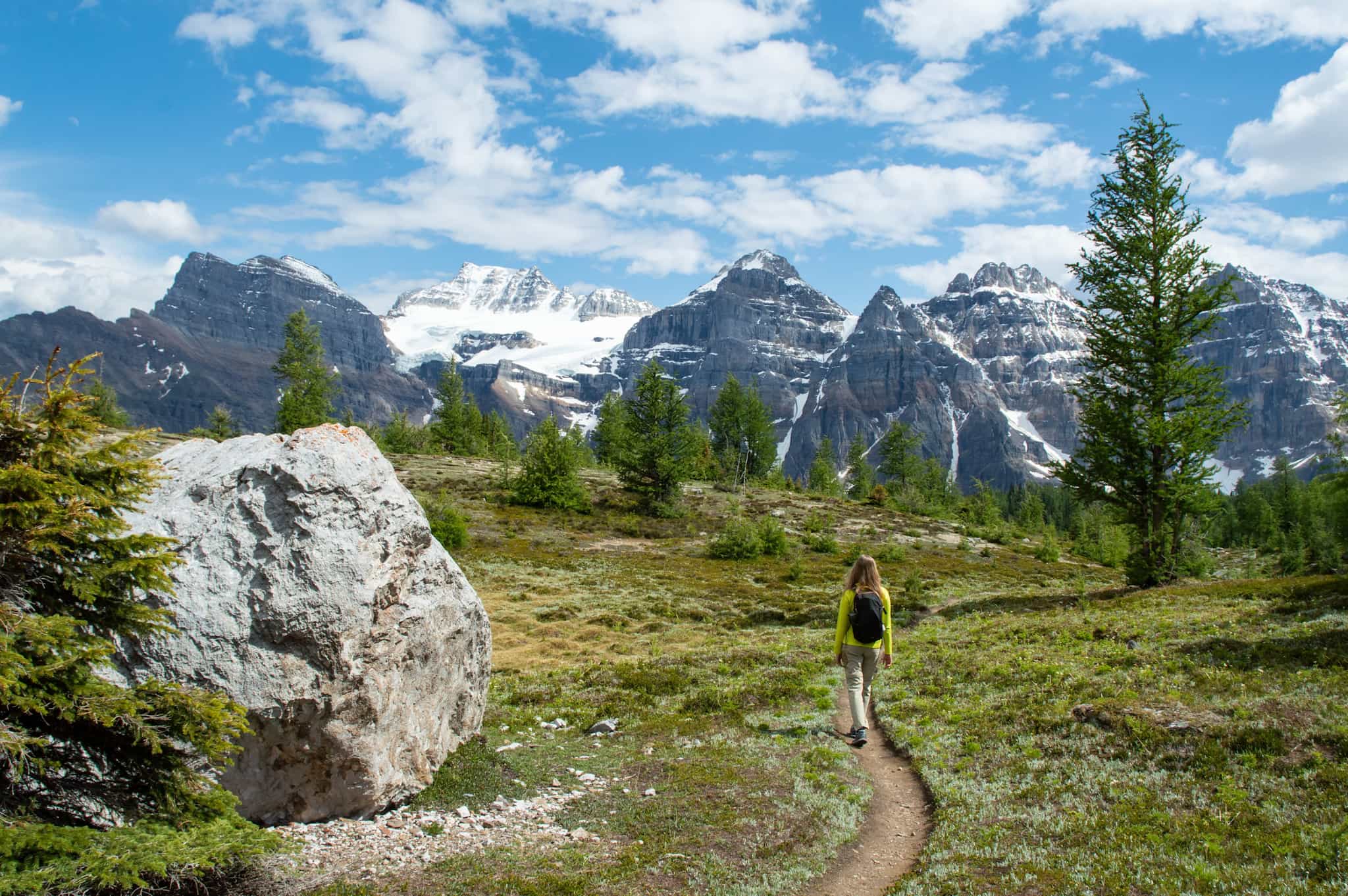 Hiking in the The Larch Valley, Valley of Ten Peaks, Banff National Park, Canada