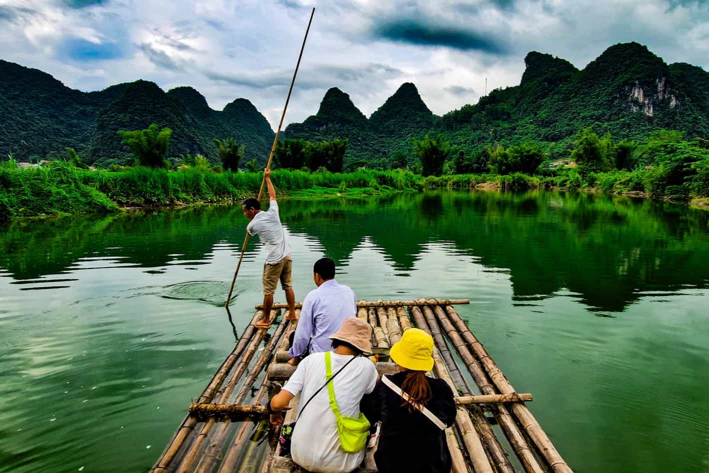 Bamboo raft on the Bac Vong River, Vietnam. Photo: Host/Easia Active