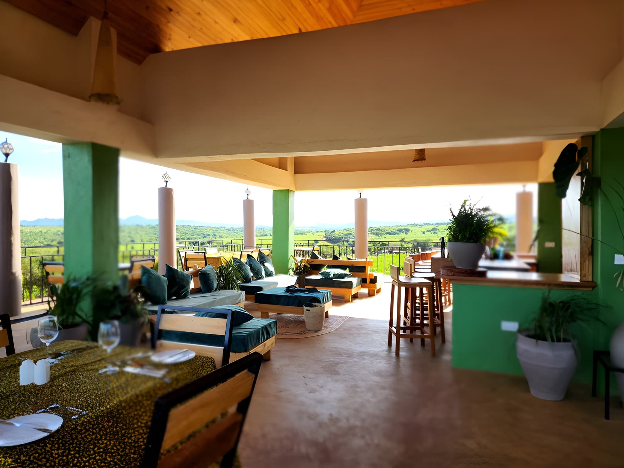Dining area, Heart & Soul Lodge, near Lake Manyara, Tanzania.