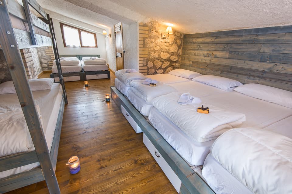 Dorm room at Rifugio Terraegna