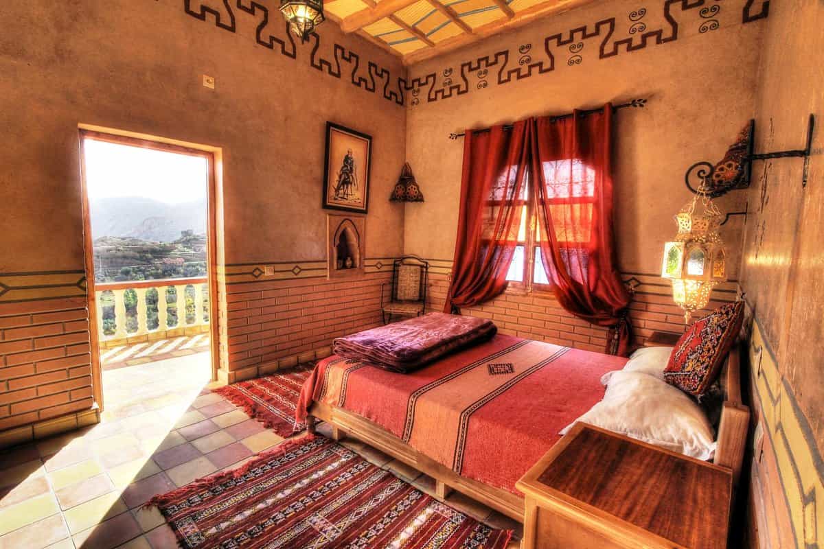 Inside a traditional guesthouse, Dar Essiyaha, Morocco
