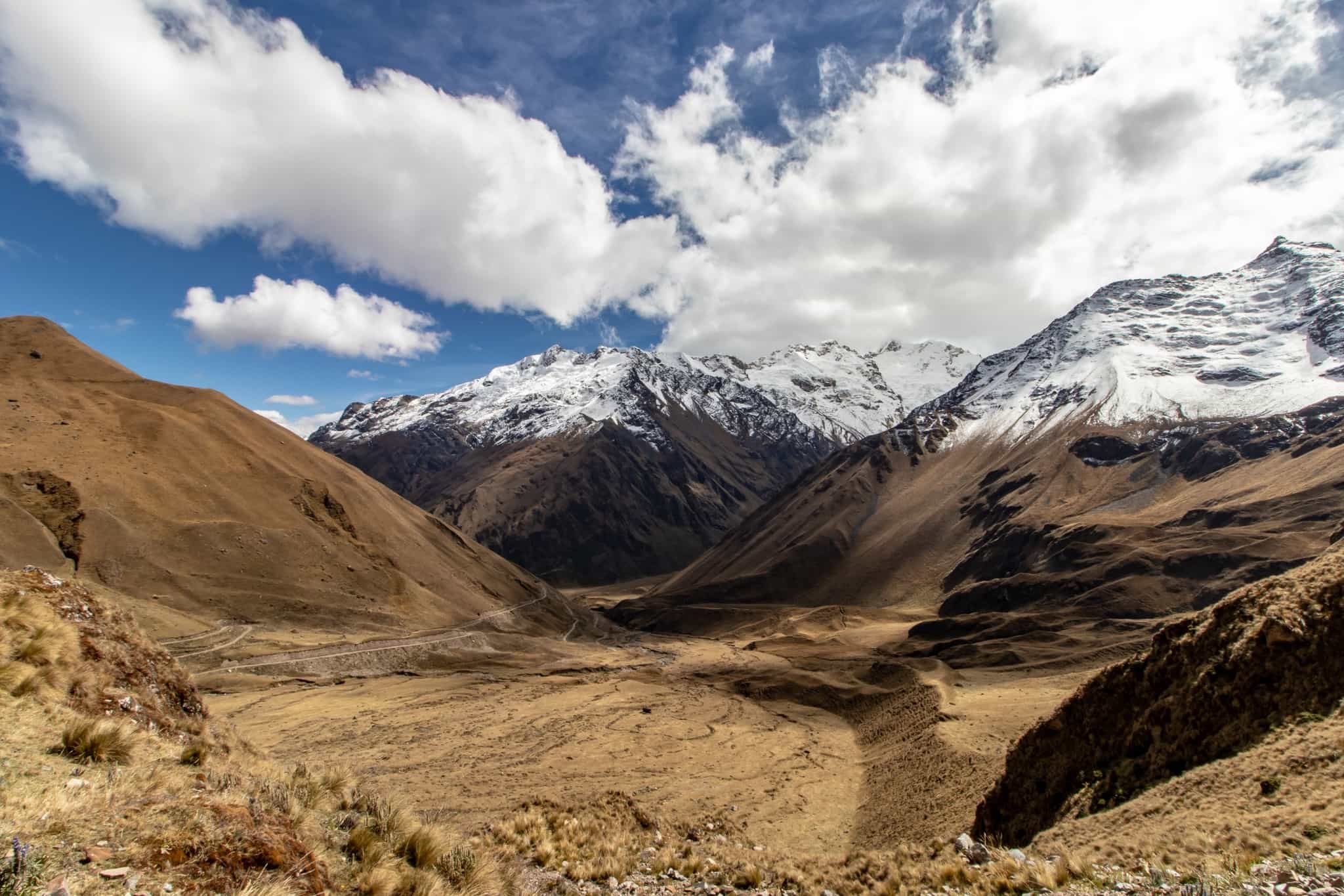 Views of Salkantay Mountain from Yanama pass on the Choquequirao Trek. Photo: Canva link:https://www.canva.com/photos/MADaAJhFd6A-yanama-pass-with-4-700-meters-in-elevation-the-hightest-point-on-the-choquequirao-trek-to-machu-picchu-peru-southamerica-/